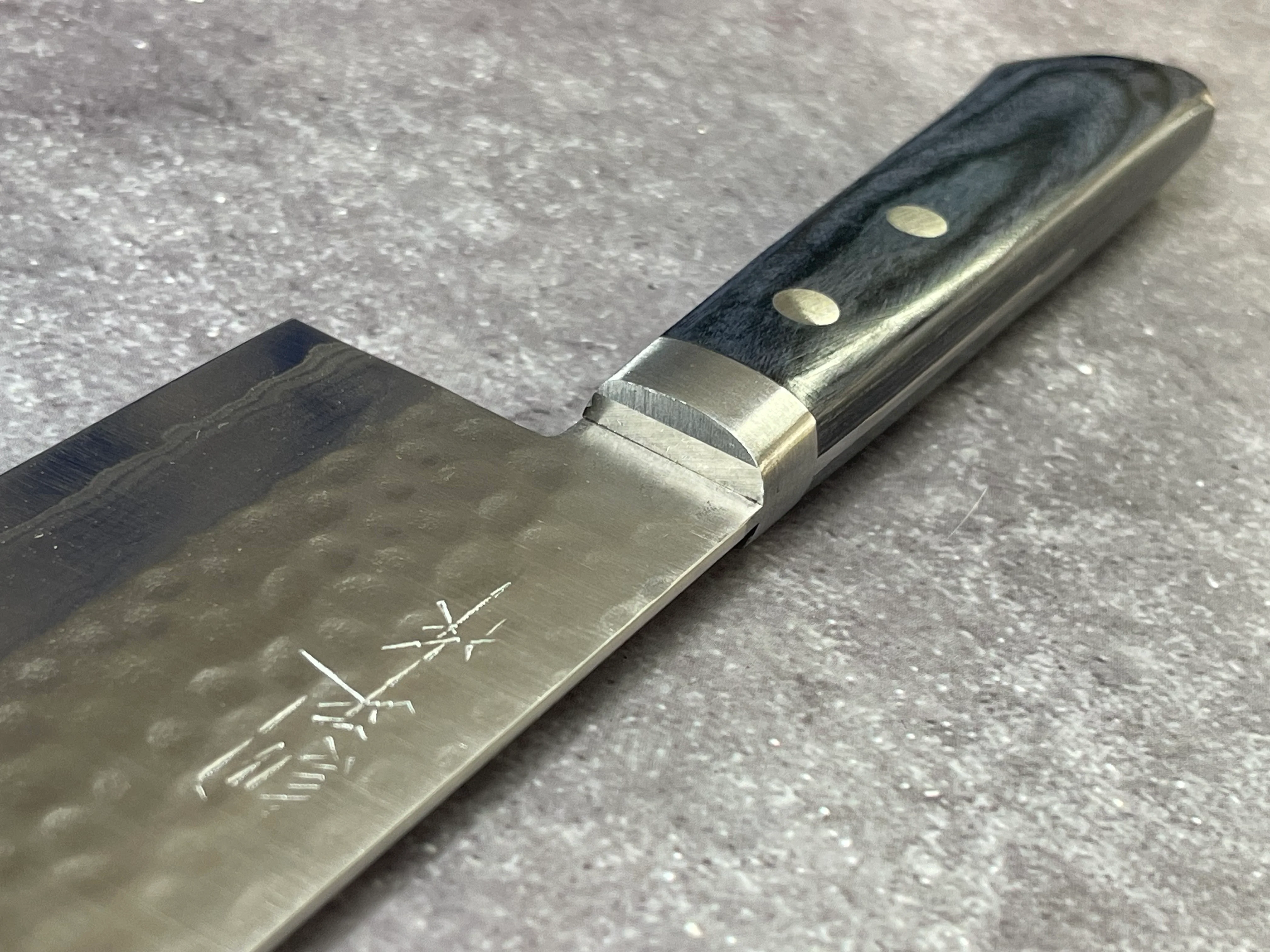 Masutani Kokuryu Nakiri 160mm Blue Pakkawood Handle - Image 9