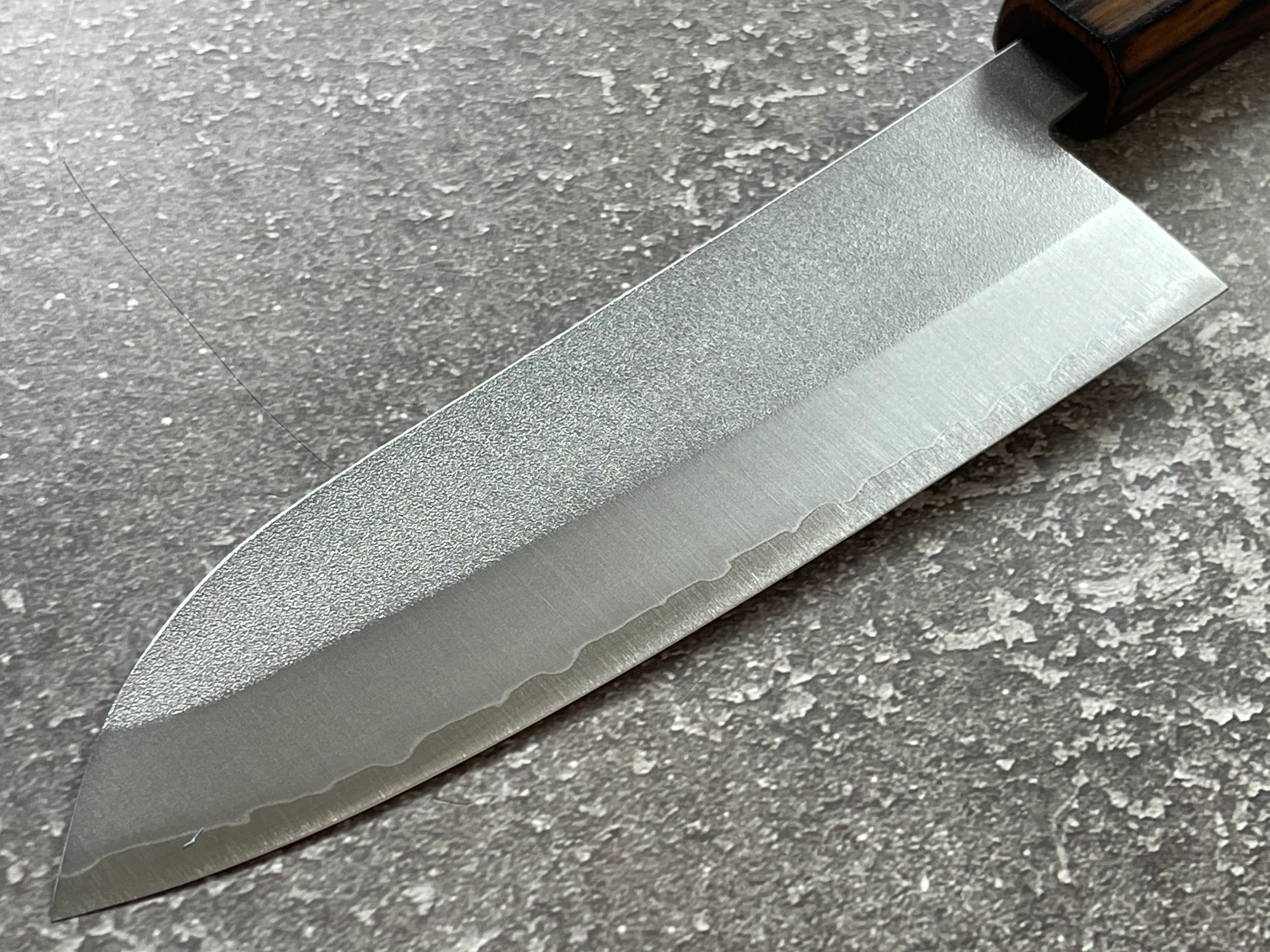 Masutani Kokuryu Nashiji Santoku 170mm VG1 Steel Oak Handle - Image 13