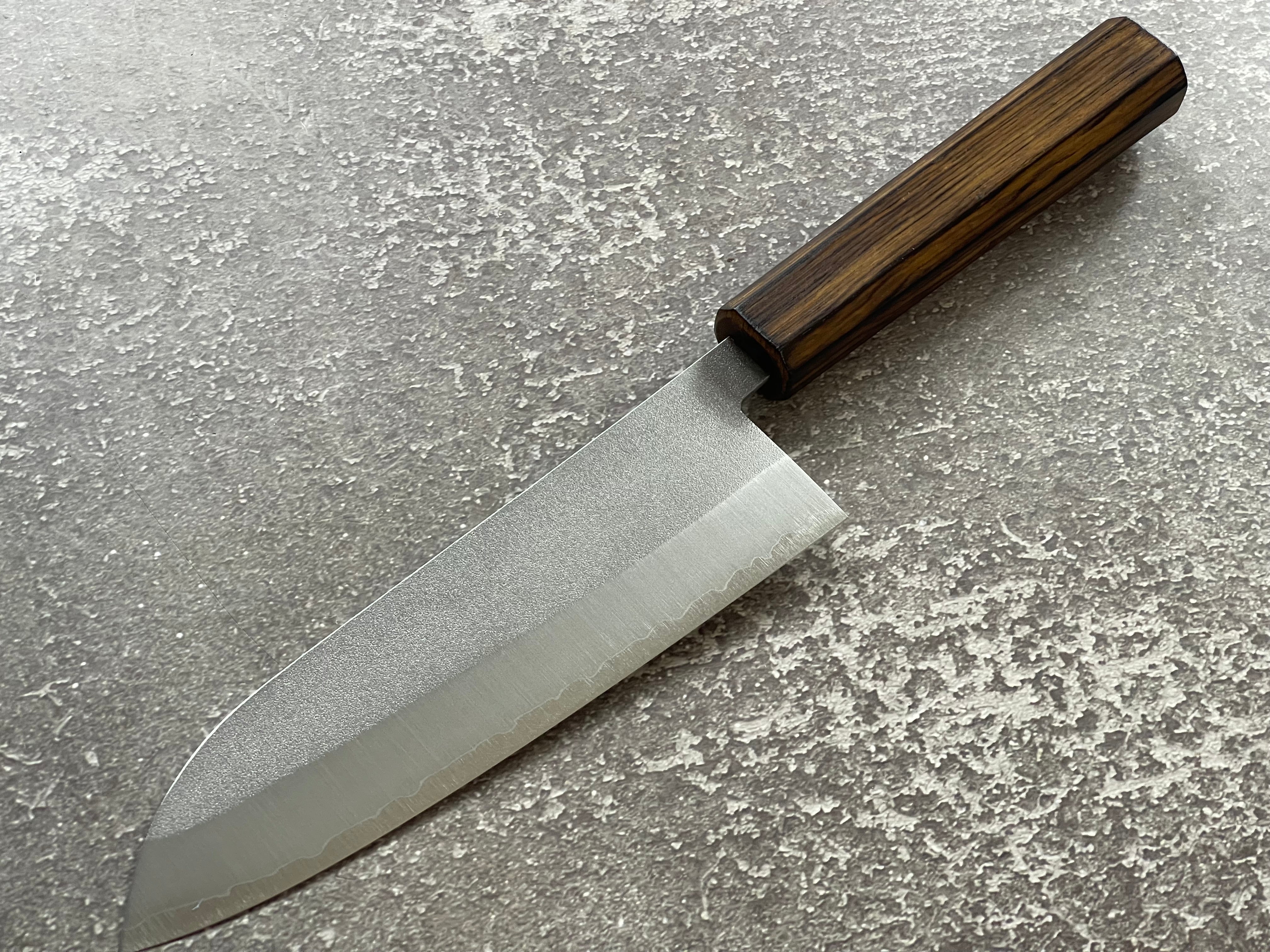 Masutani Kokuryu Nashiji Santoku 170mm VG1 Steel Oak Handle - Image 14