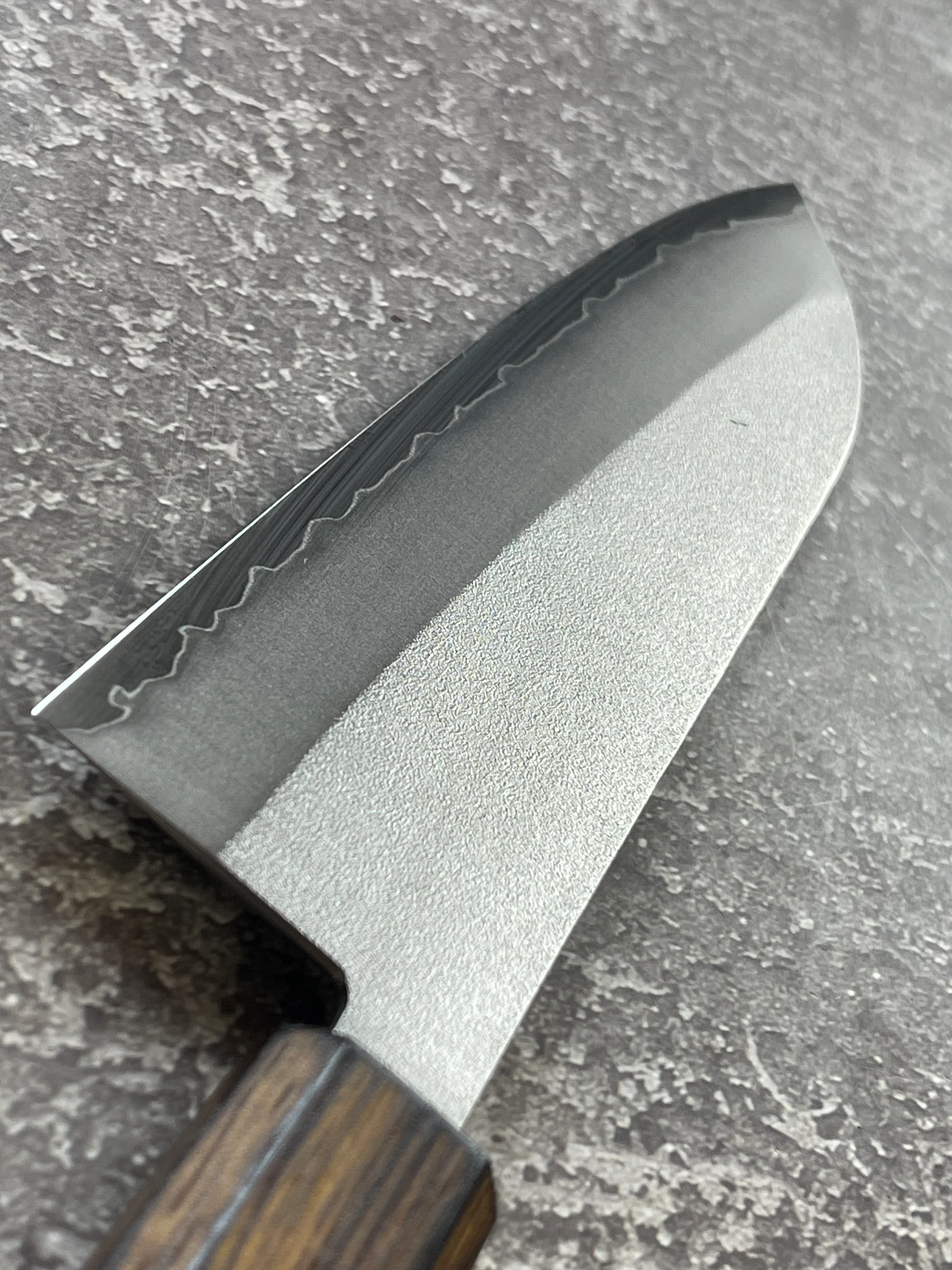Masutani Kokuryu Nashiji Santoku 170mm VG1 Steel Oak Handle - Image 15