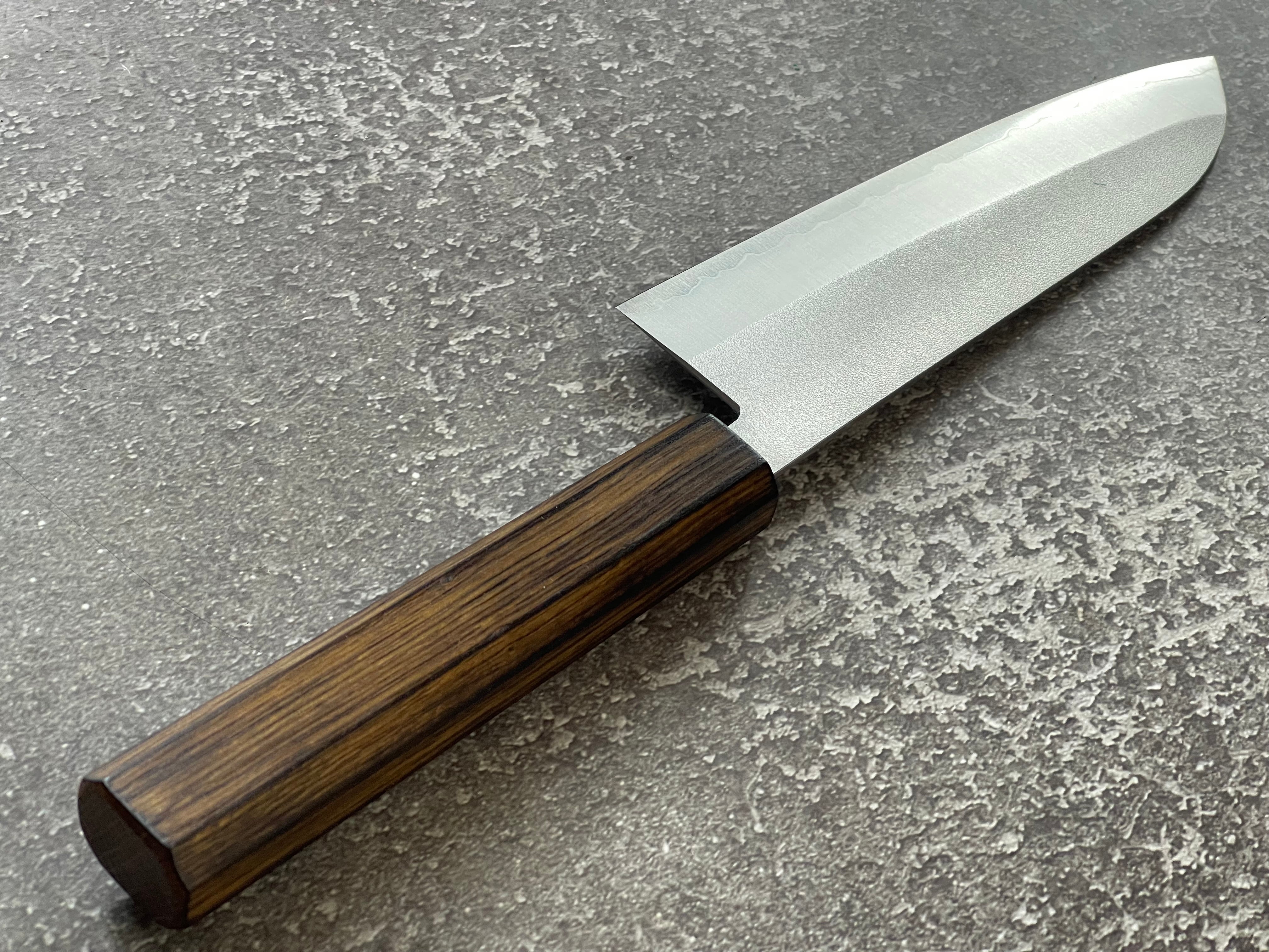Masutani Kokuryu Nashiji Santoku 170mm VG1 Steel Oak Handle - Image 17