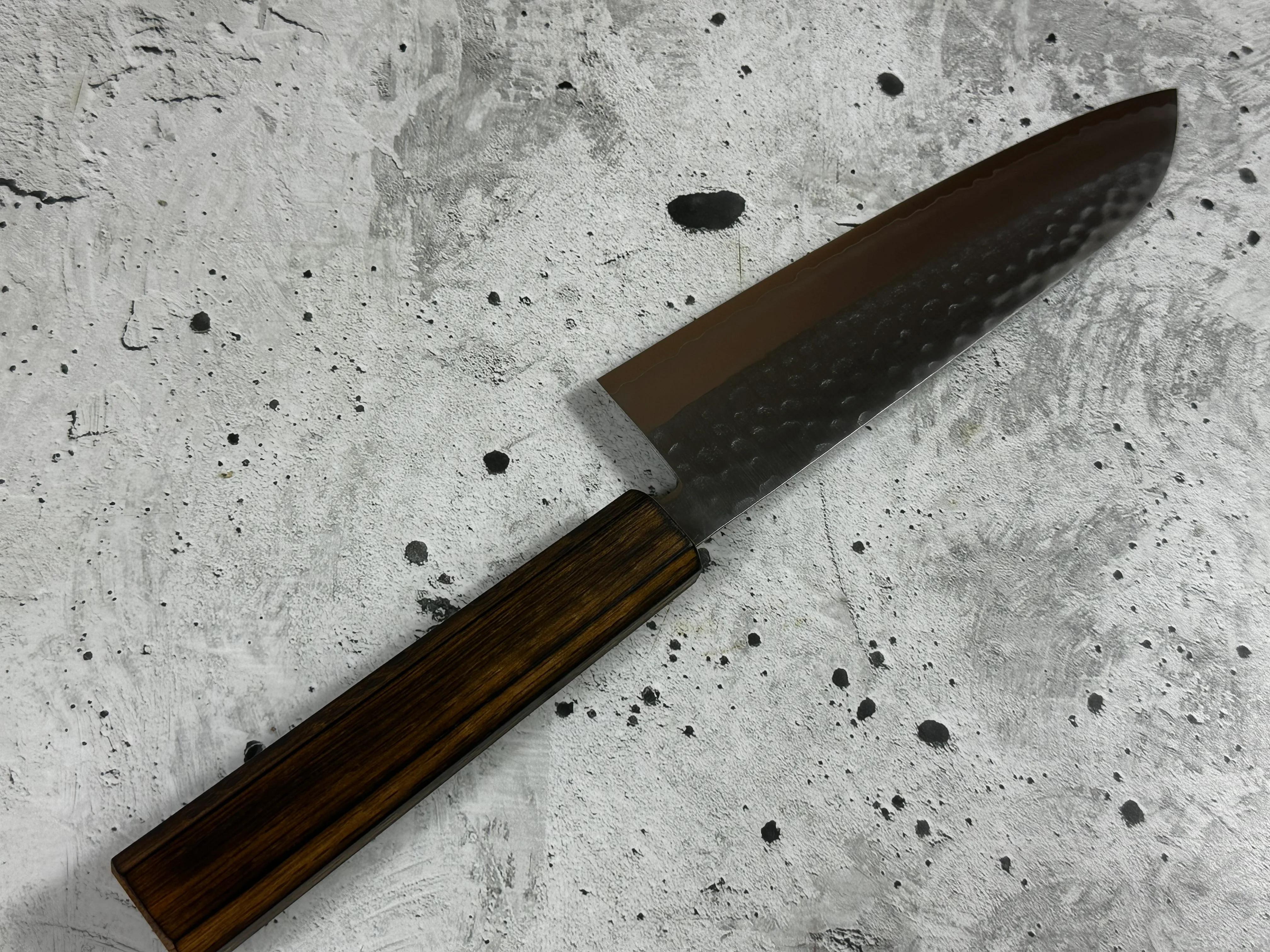 Masutani Kokuryu Tsutime Gyuto 180mm VG1 Steel Oak Handle - Image 12