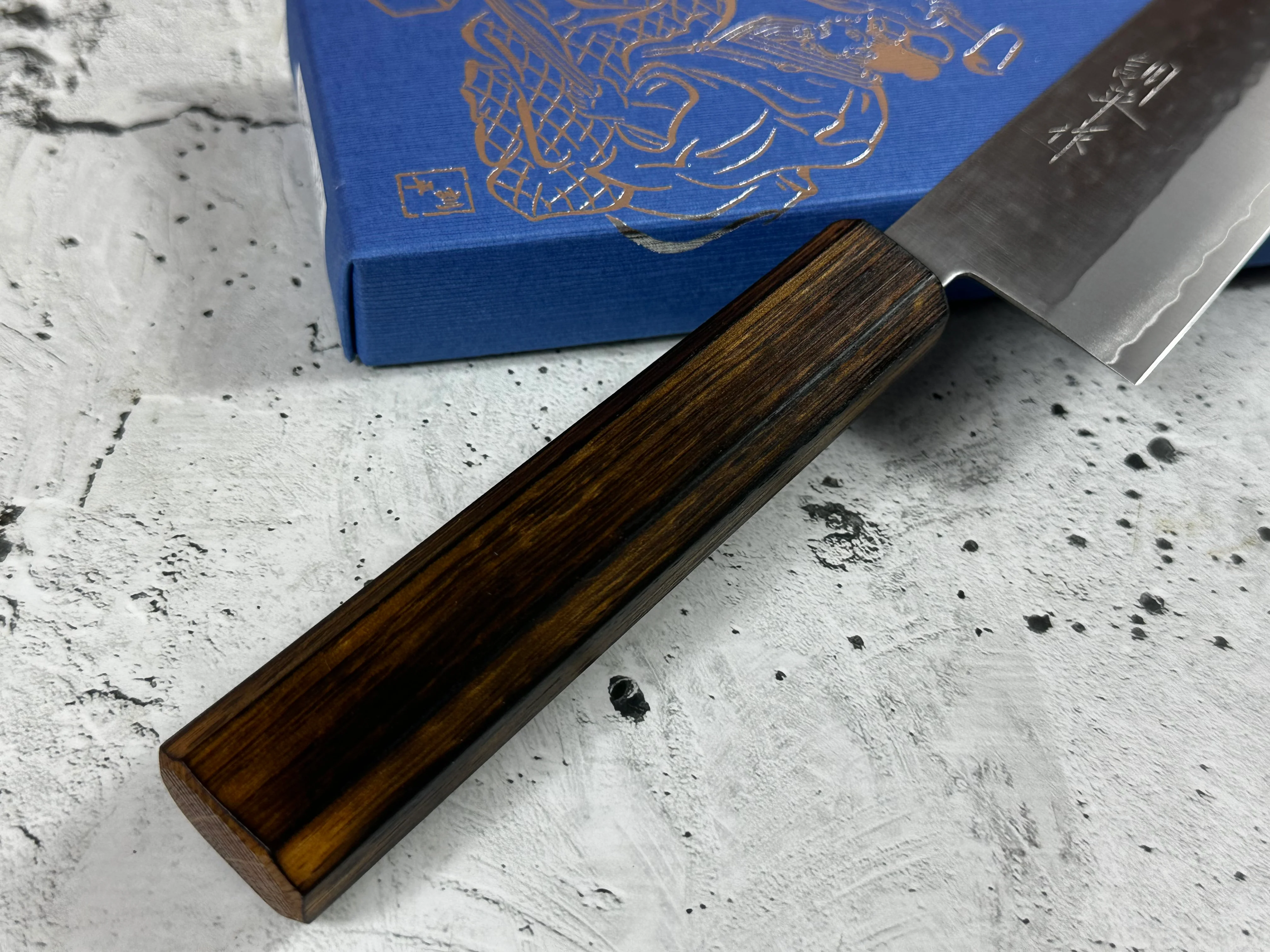 Masutani Kokuryu Tsutime Gyuto 180mm VG1 Steel Oak Handle - Image 5