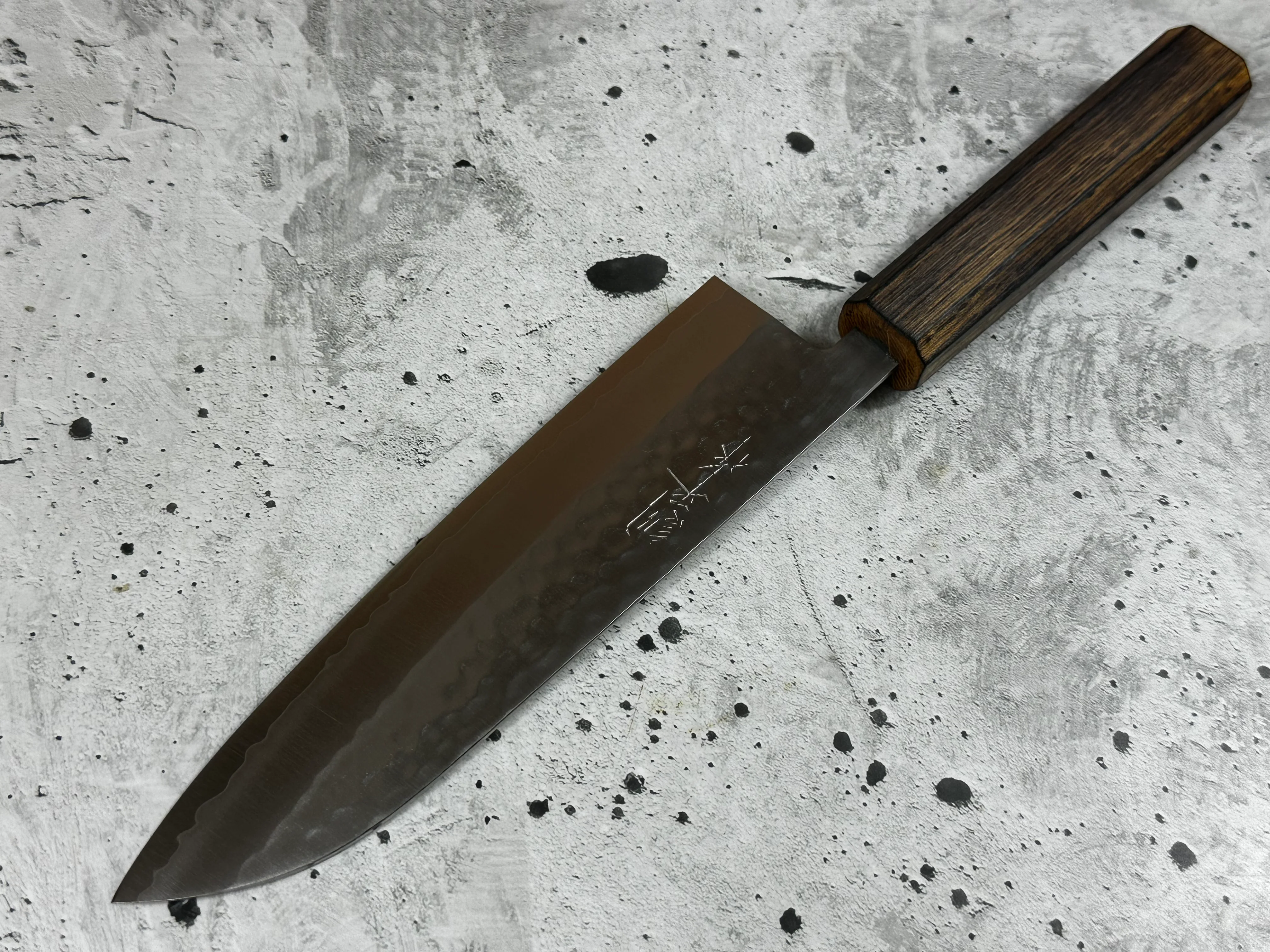 Masutani Kokuryu Tsutime Gyuto 180mm VG1 Steel Oak Handle - Image 6