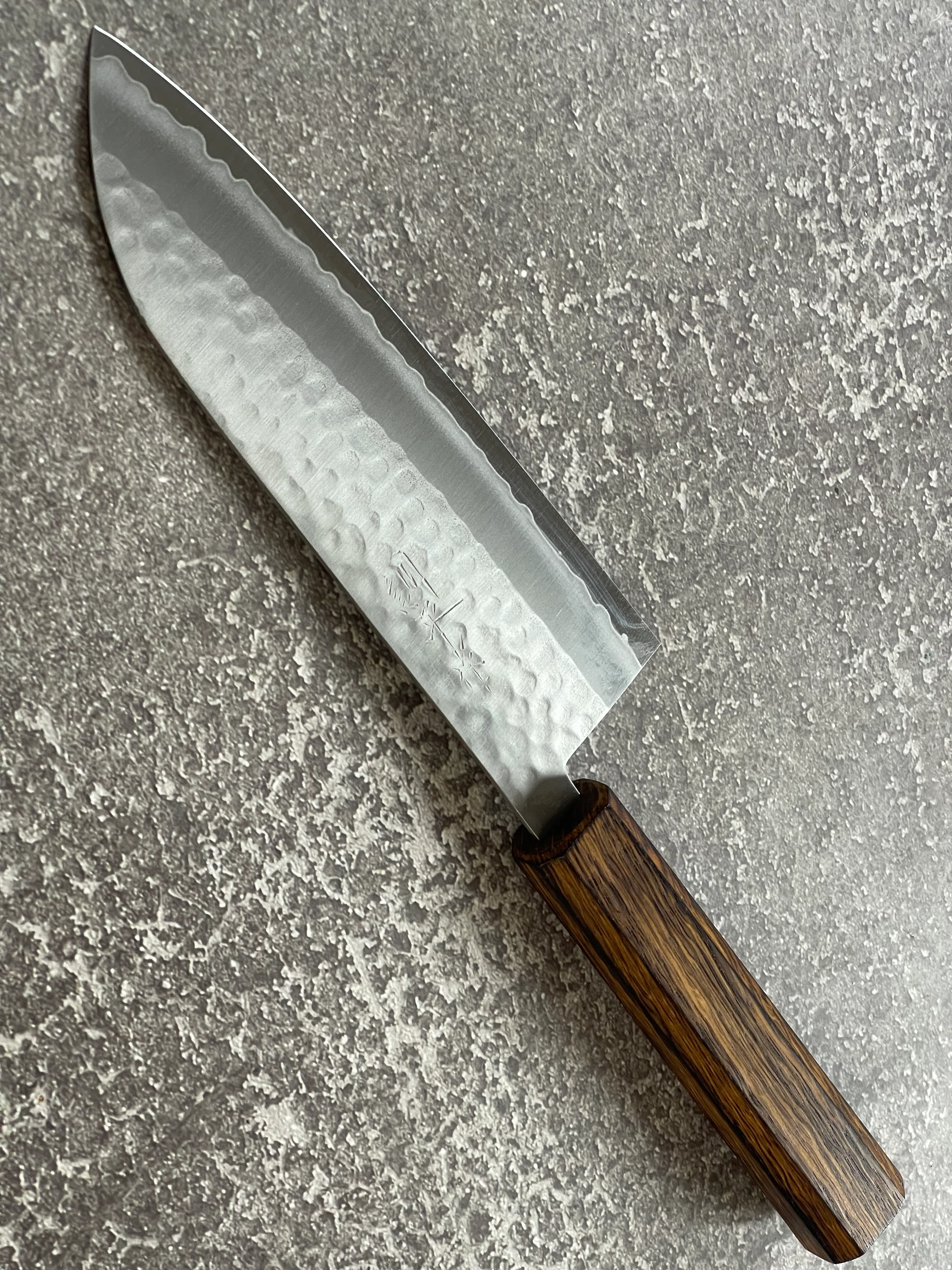 Masutani Kokuryu Tsutime Santoku 170mm VG1 Steel Oak Handle - Image 10