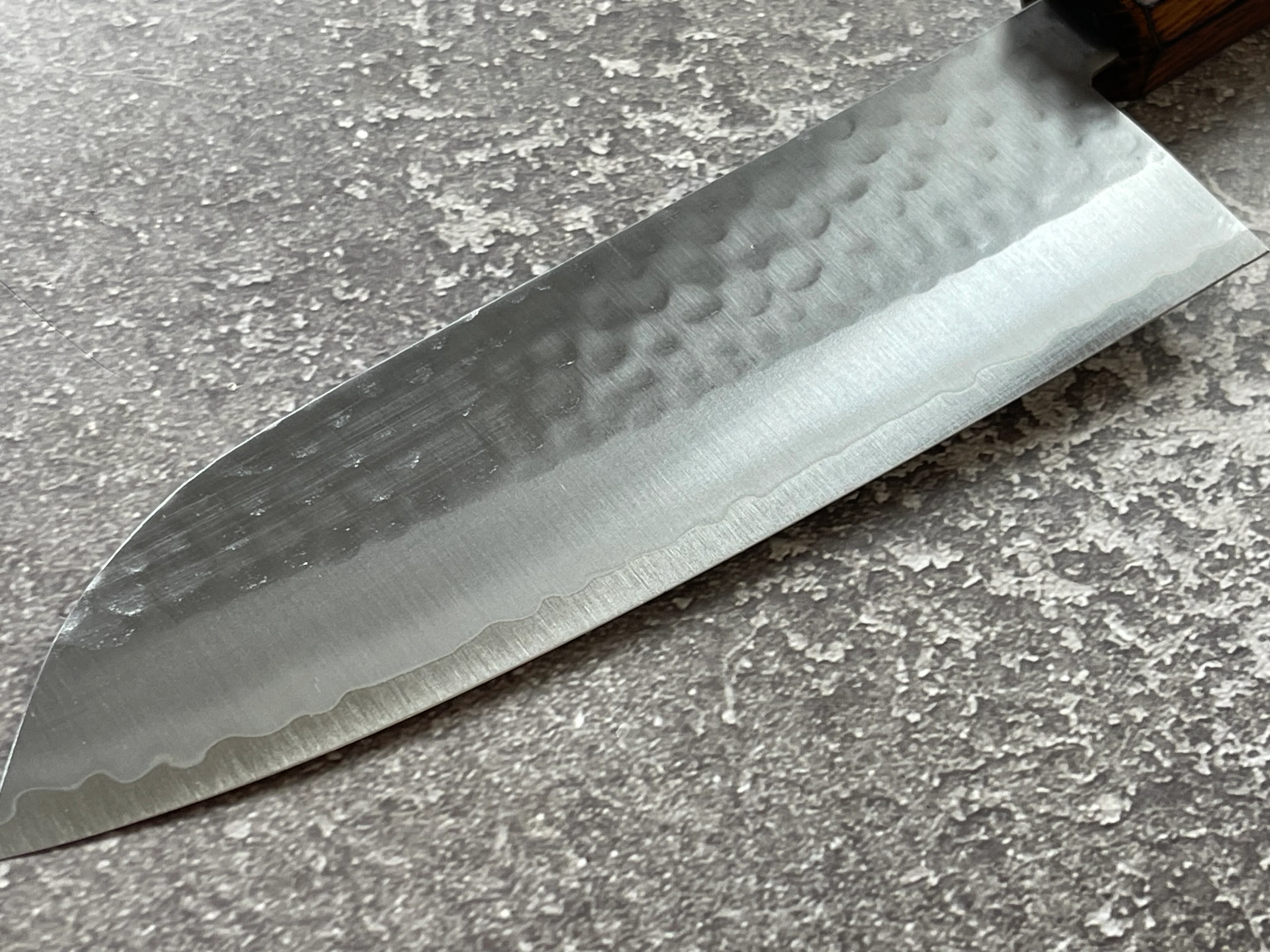 Masutani Kokuryu Tsutime Santoku 170mm VG1 Steel Oak Handle - Image 12