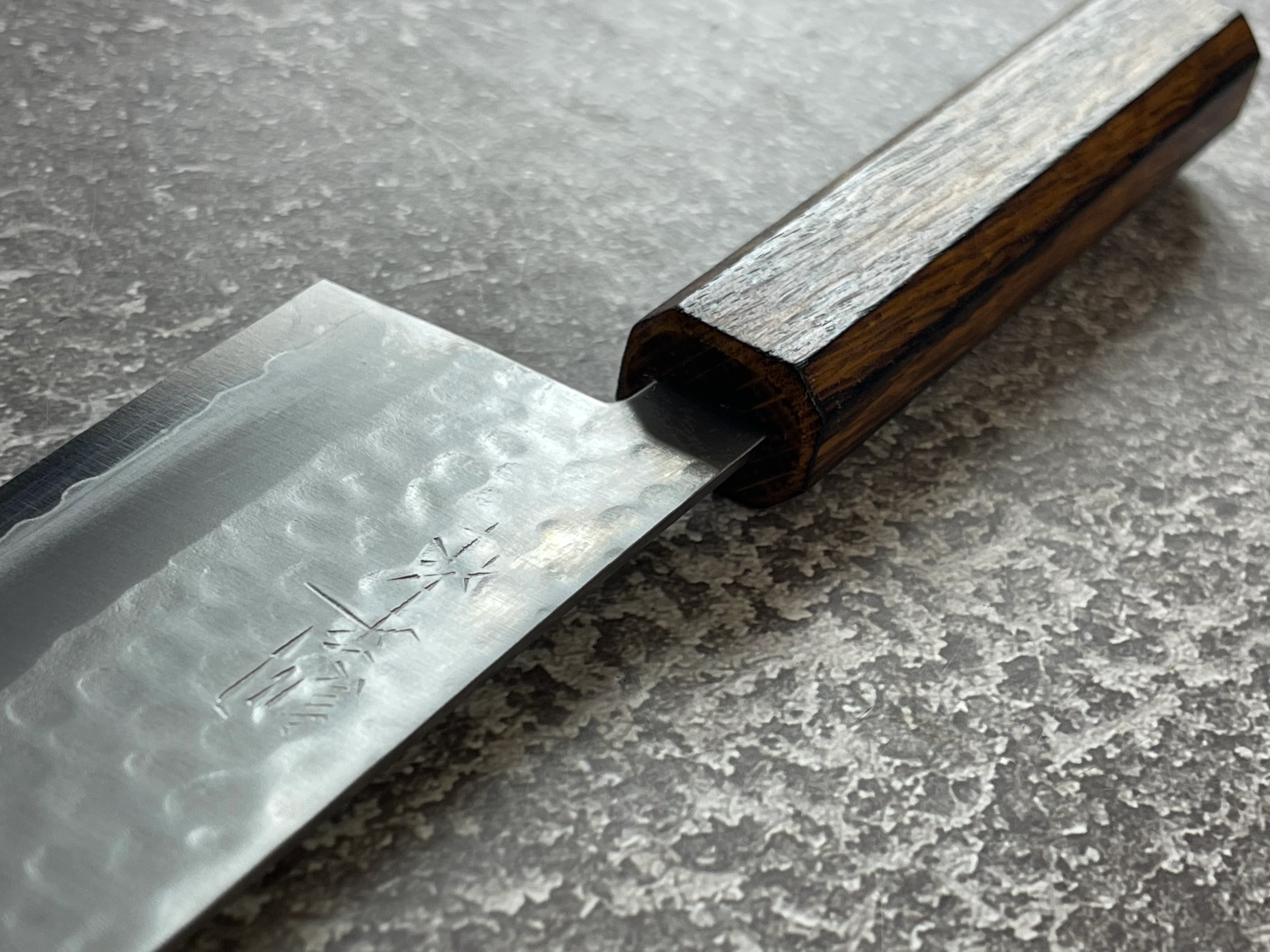 Masutani Kokuryu Tsutime Santoku 170mm VG1 Steel Oak Handle - Image 14