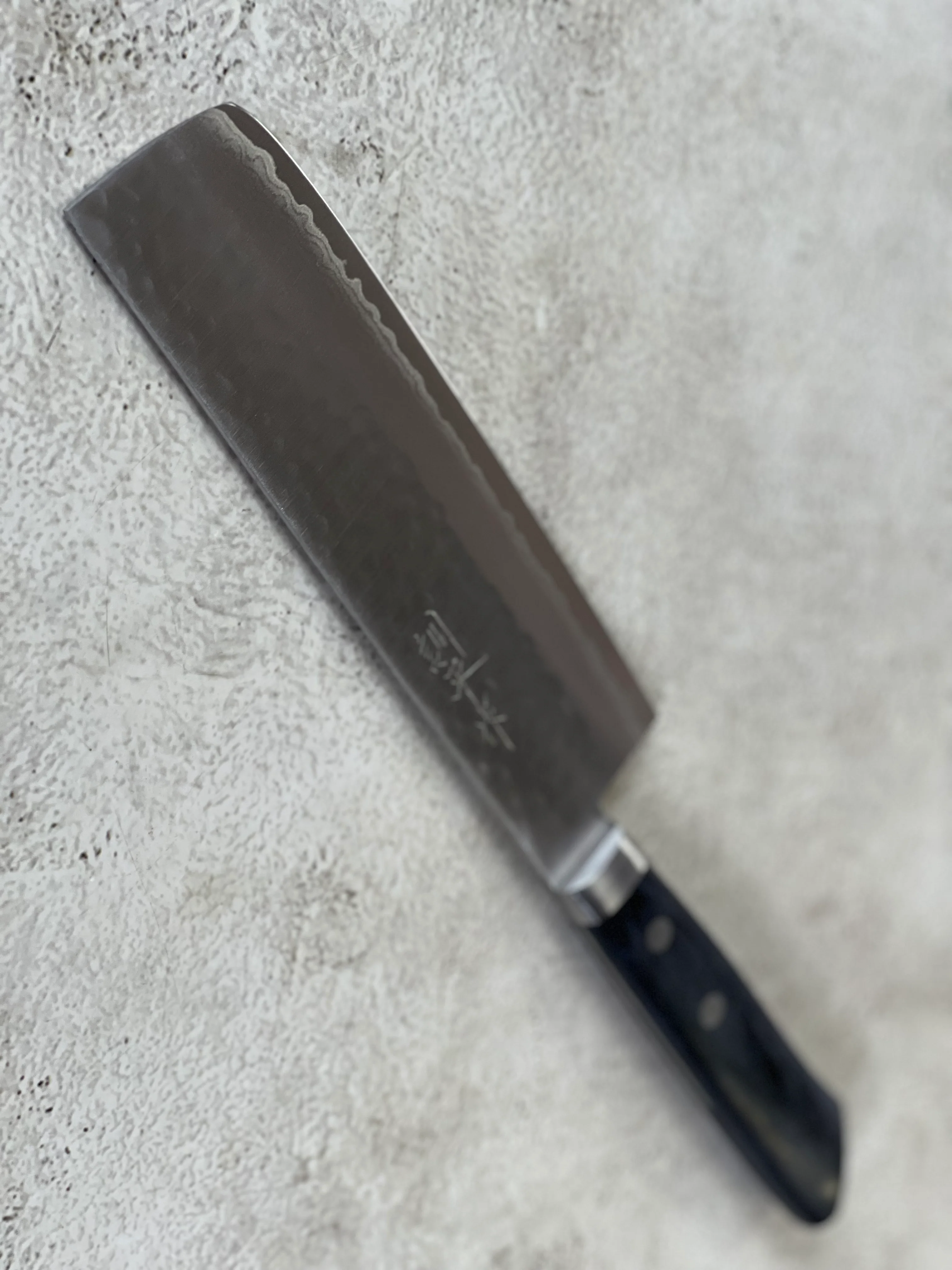 Masutani Kokuryu Usuba 160mm Blue Pakkawood Handle - Image 10