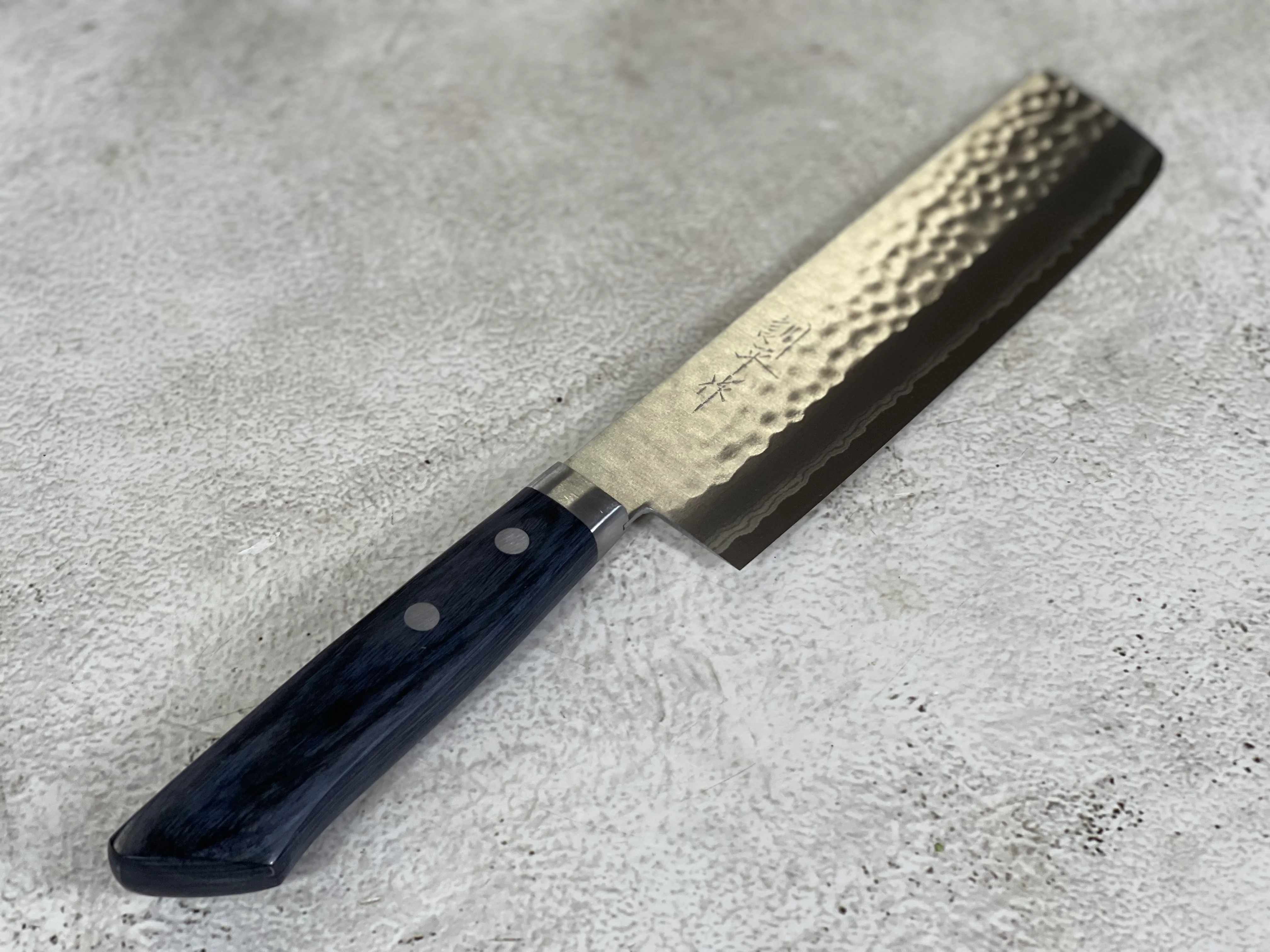 Masutani Kokuryu Usuba 160mm Blue Pakkawood Handle - Image 3