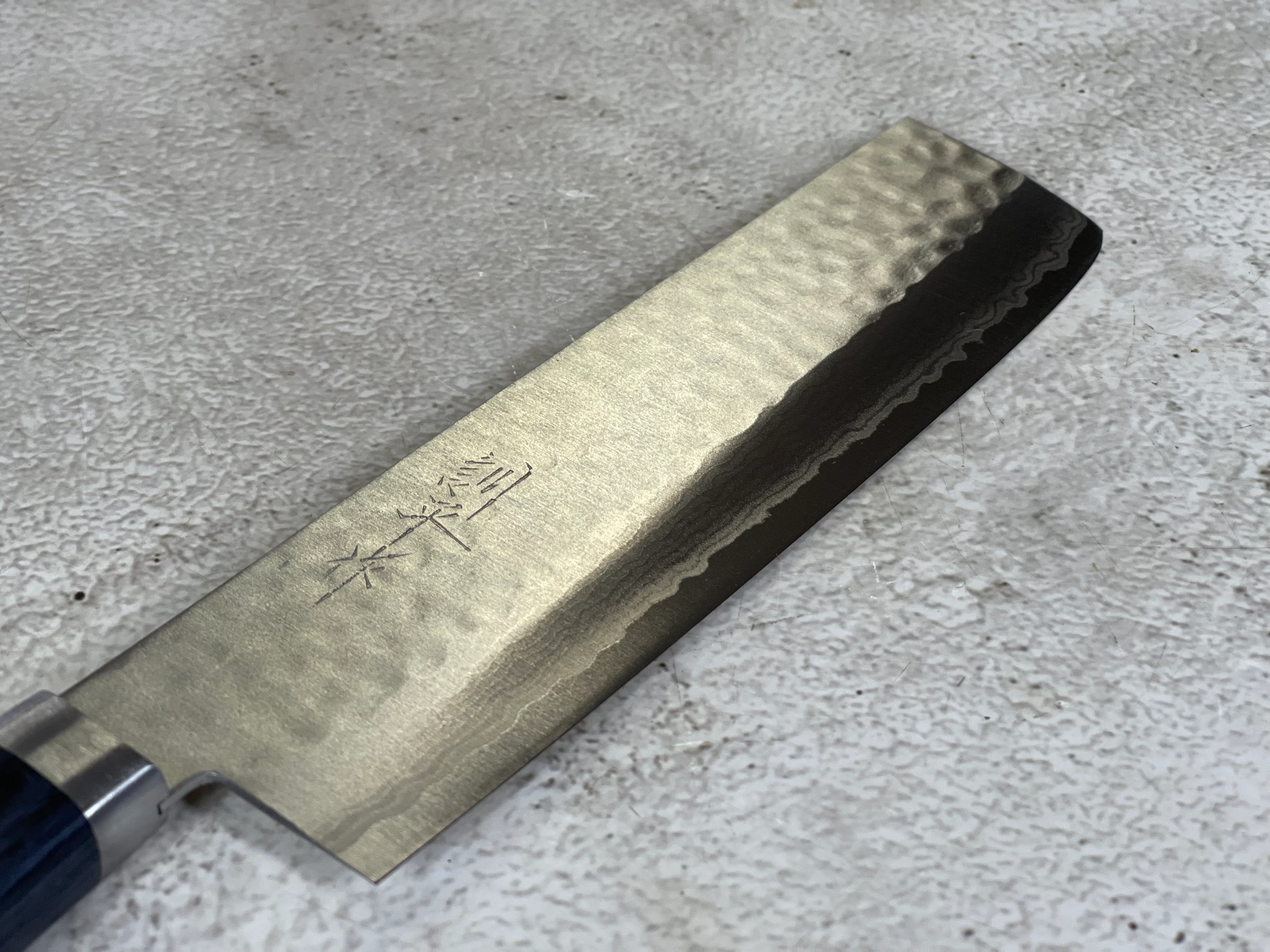 Masutani Kokuryu Usuba 160mm Blue Pakkawood Handle - Image 7