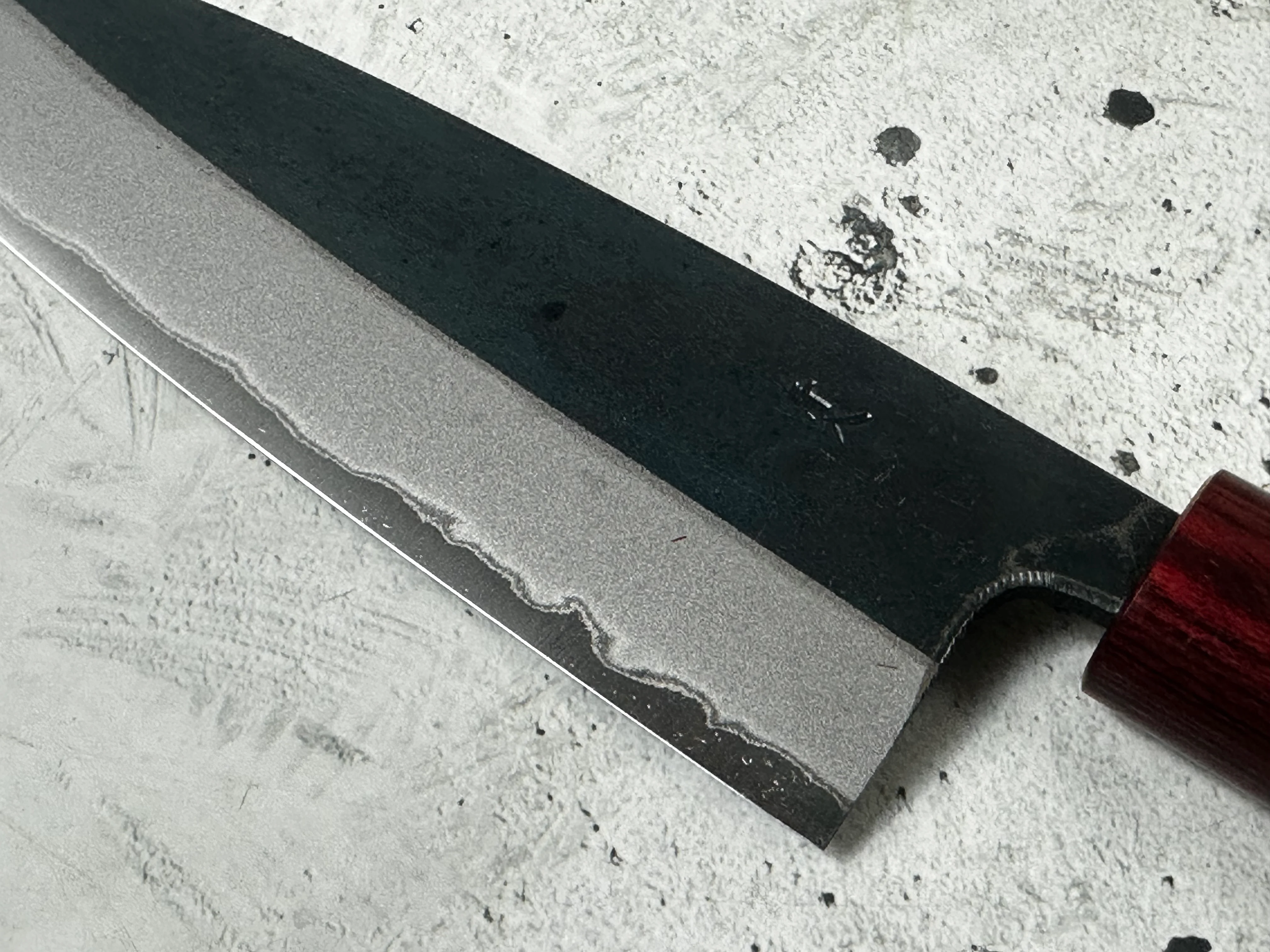 Muneishi Aogami 2 Iron Clad Gyuto 210mm Kurouchi Finish - Image 15