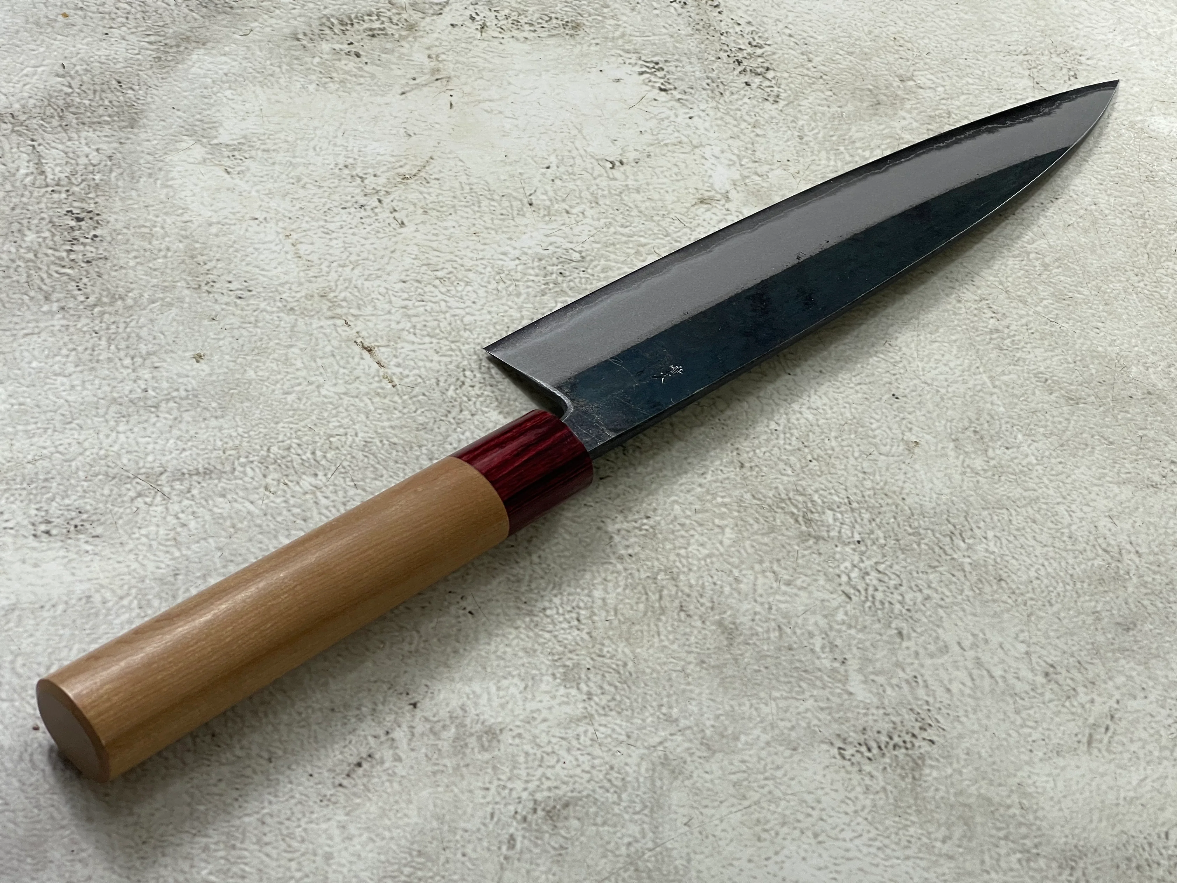 Muneishi Aogami 2 Iron Clad Gyuto 240mm Kurouchi Finish - Image 4