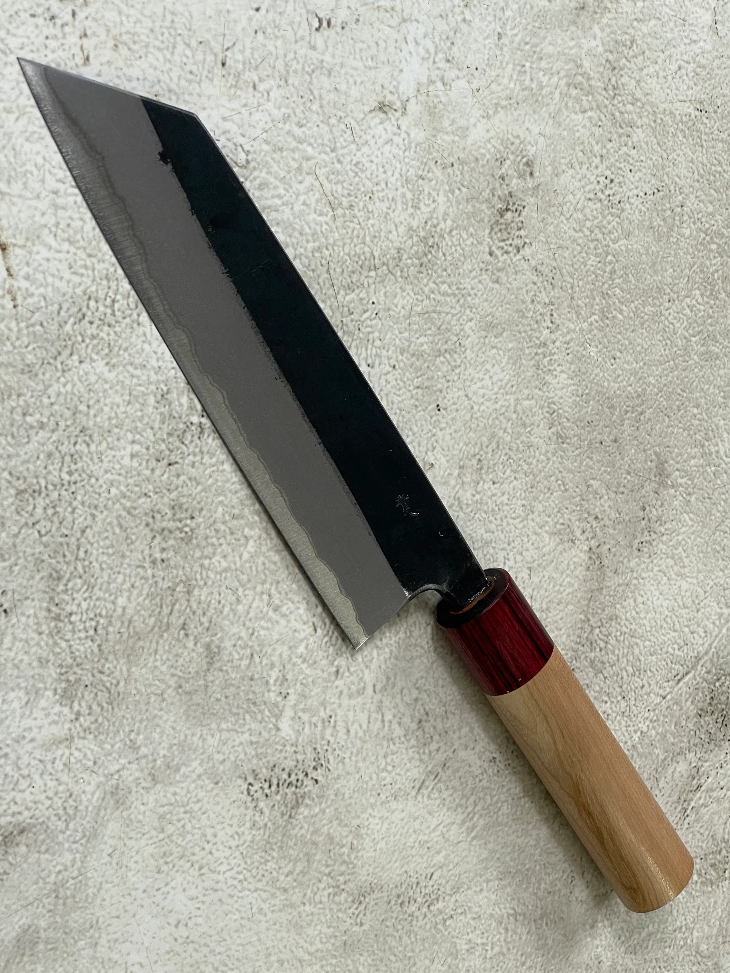 Muneishi Aogami 2 Iron Clad Kiritsuke 180mm Kurouchi Finish - Image 14