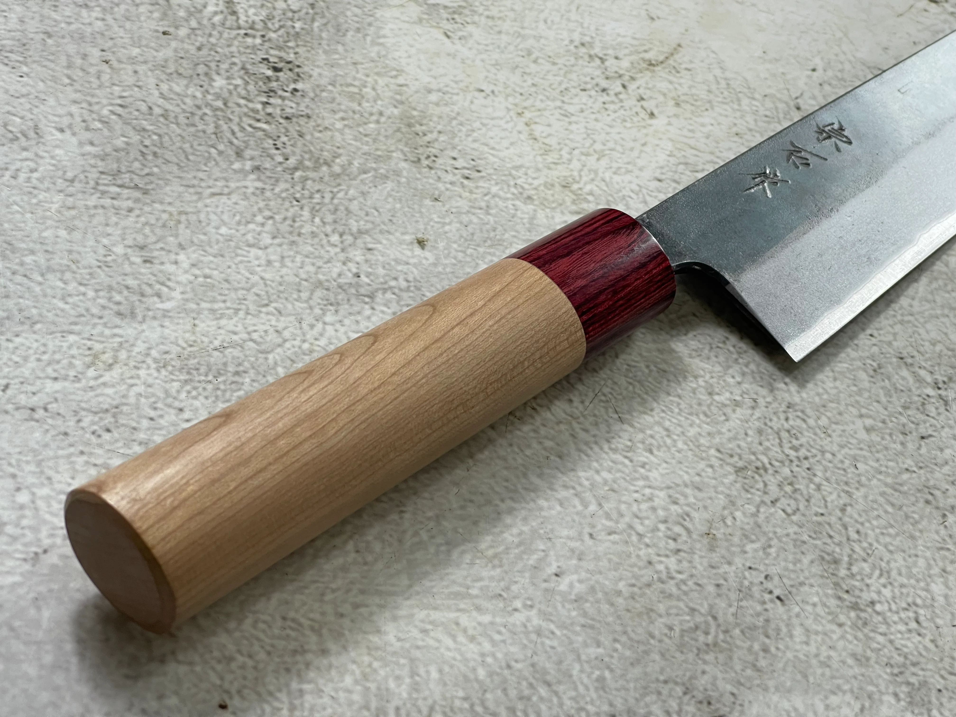 Muneishi Aogami 2 Iron Clad Kiritsuke 180mm Kurouchi Finish - Image 6