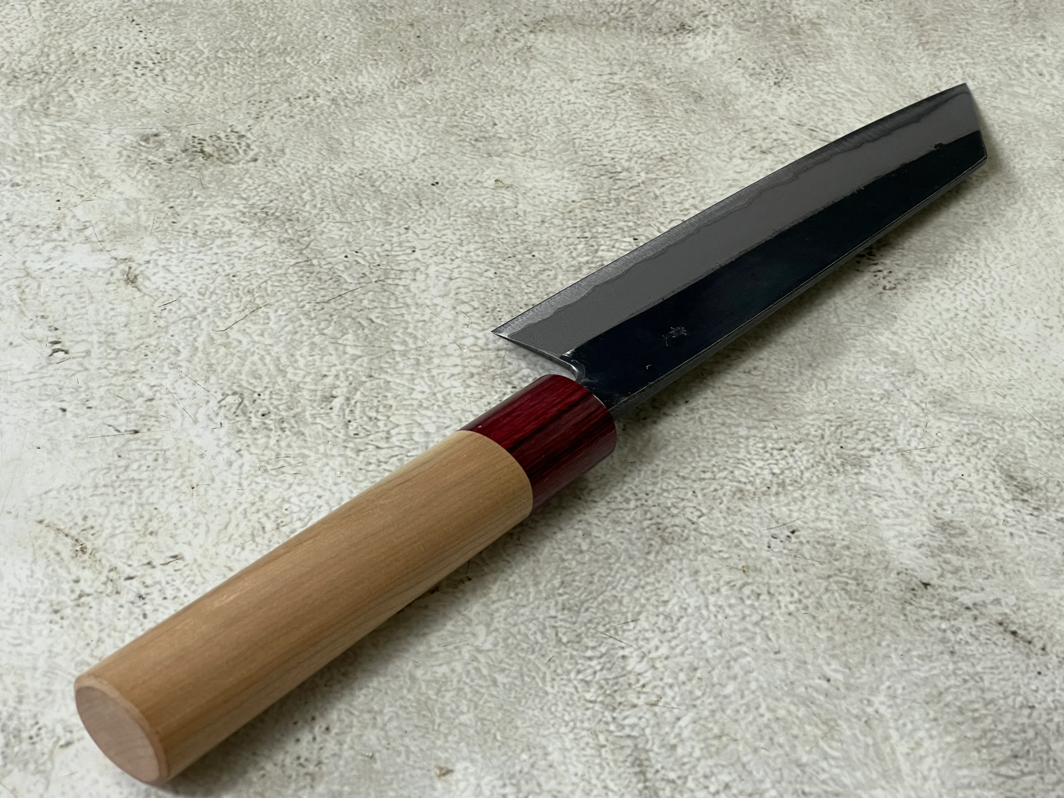 Muneishi Aogami 2 Iron Clad Kiritsuke 180mm Kurouchi Finish - Image 9