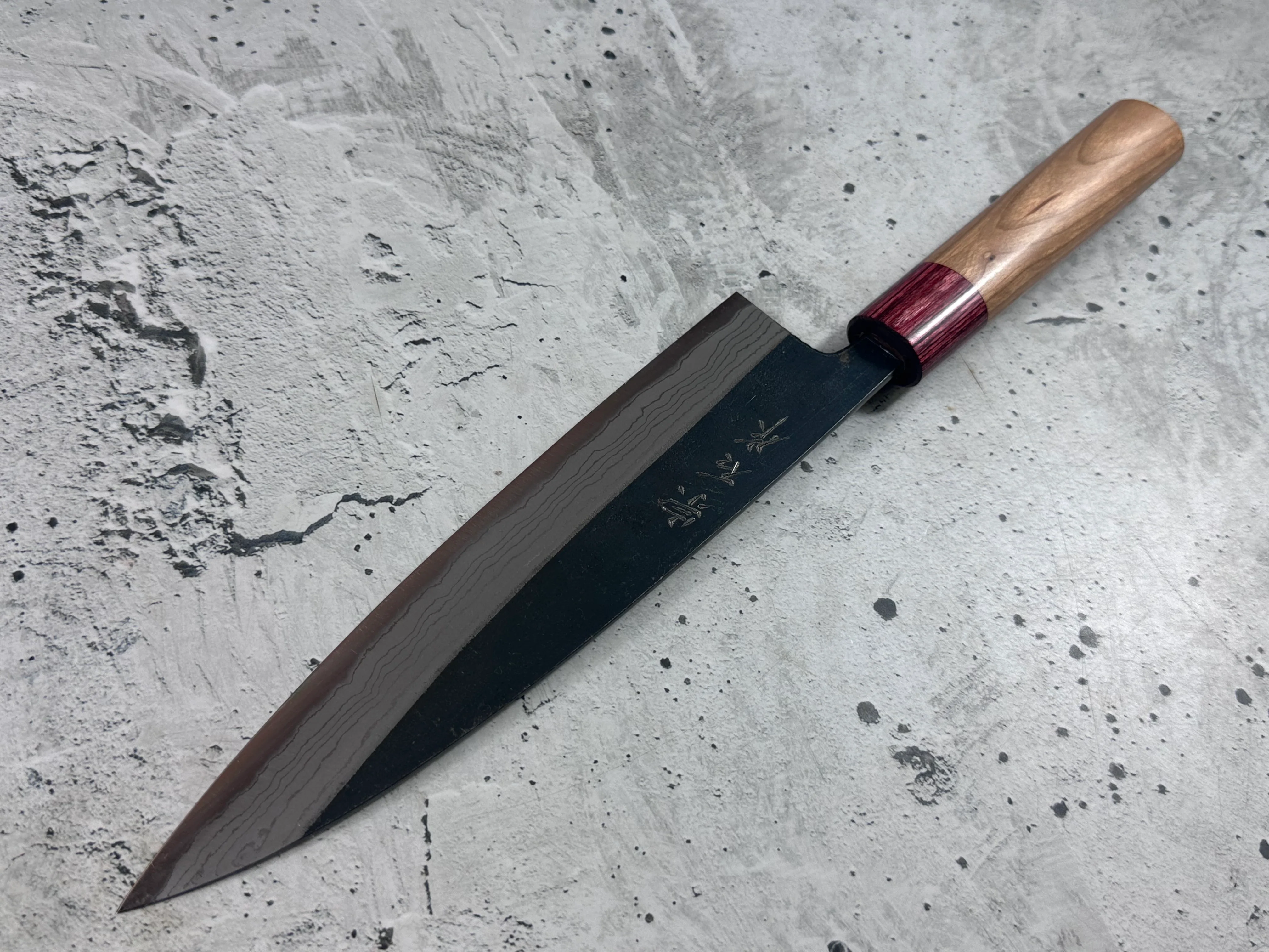 Muneishi Aogami Damascus Gyuto 210mm - Image 9