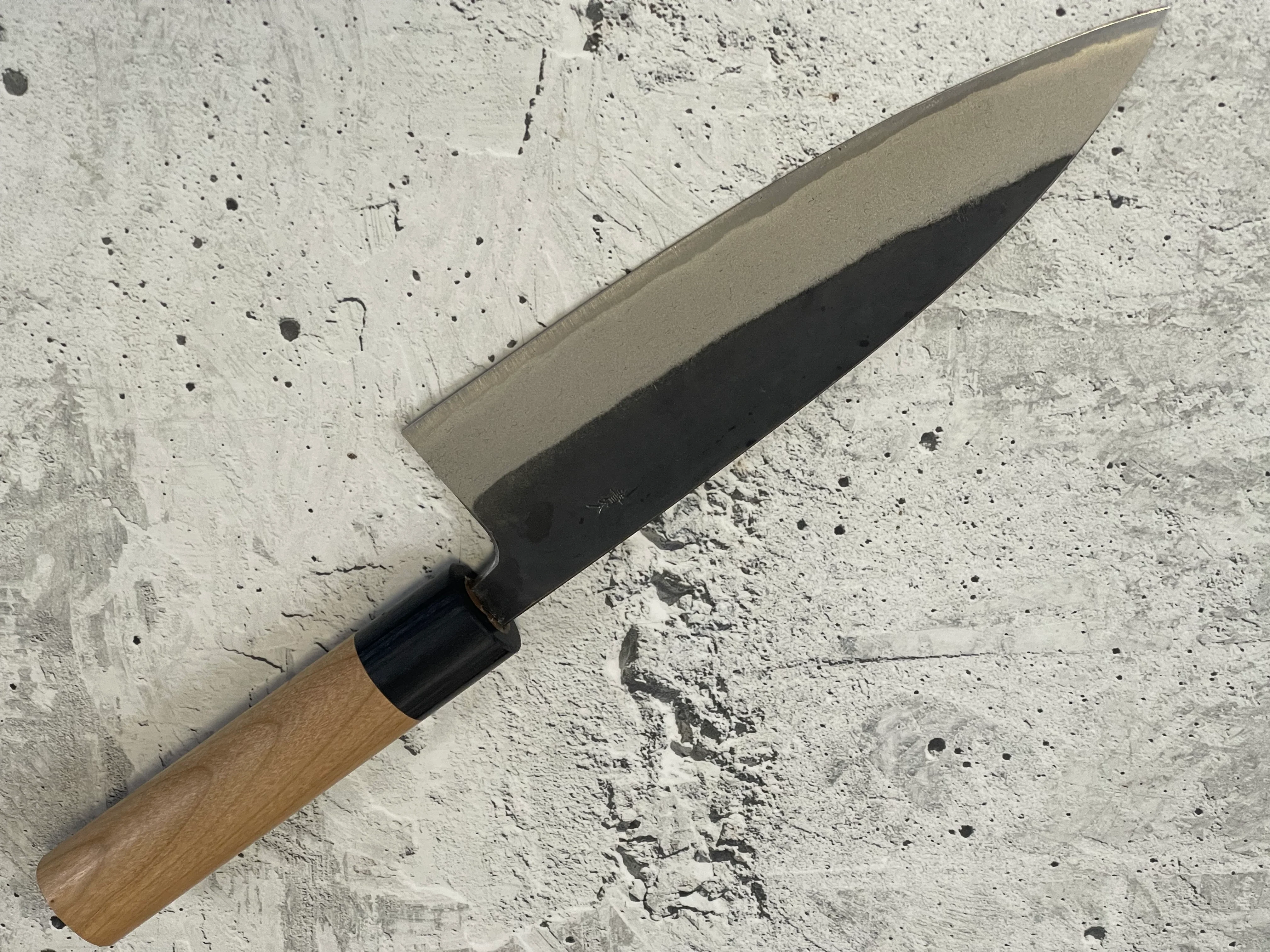 Muneishi Aogami SS Clad Gyuto 180 mm  Kurochi Finish Made in Japan - Image 12