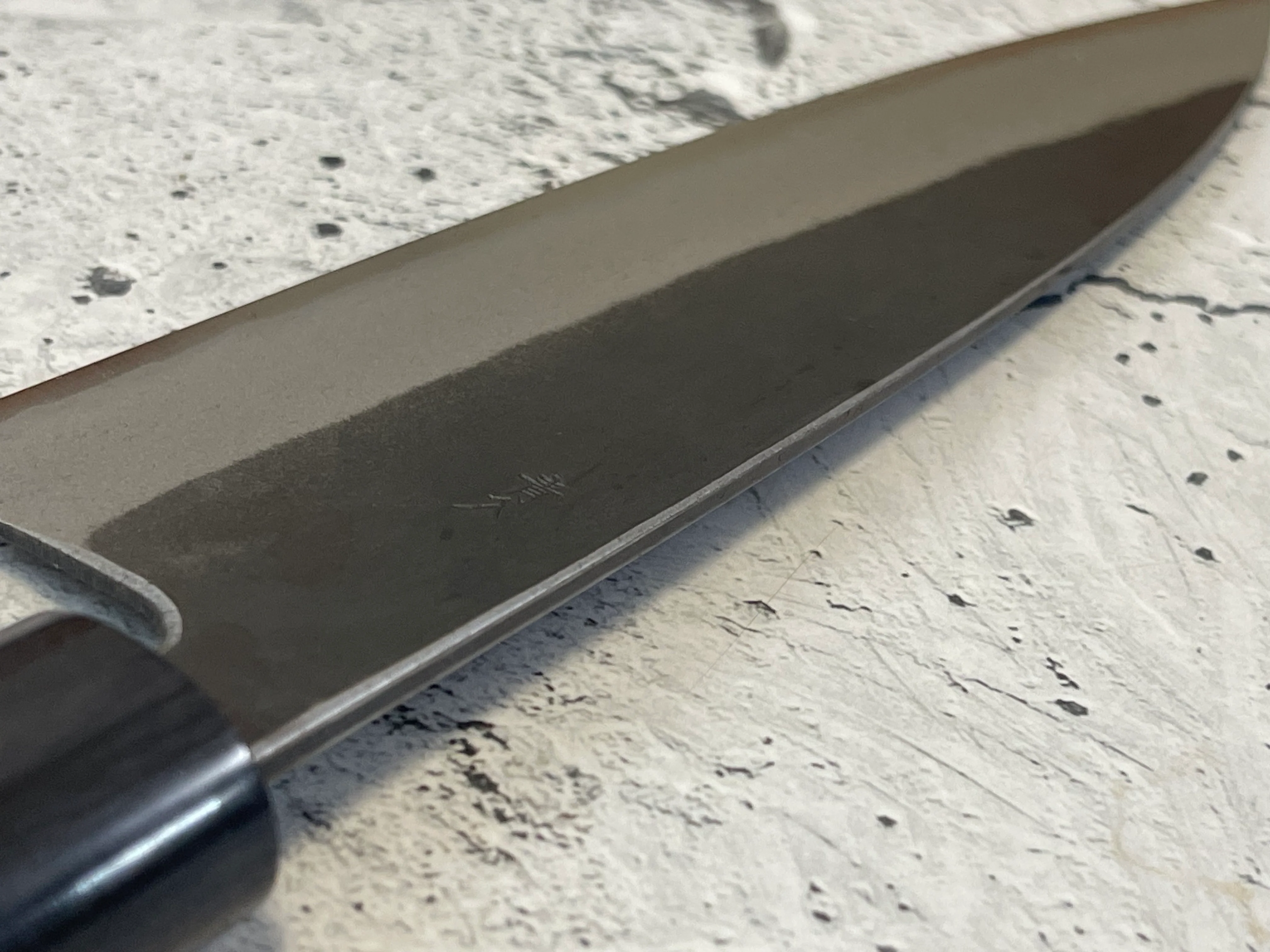 Muneishi Aogami SS Clad Gyuto 180 mm  Kurochi Finish Made in Japan - Image 14