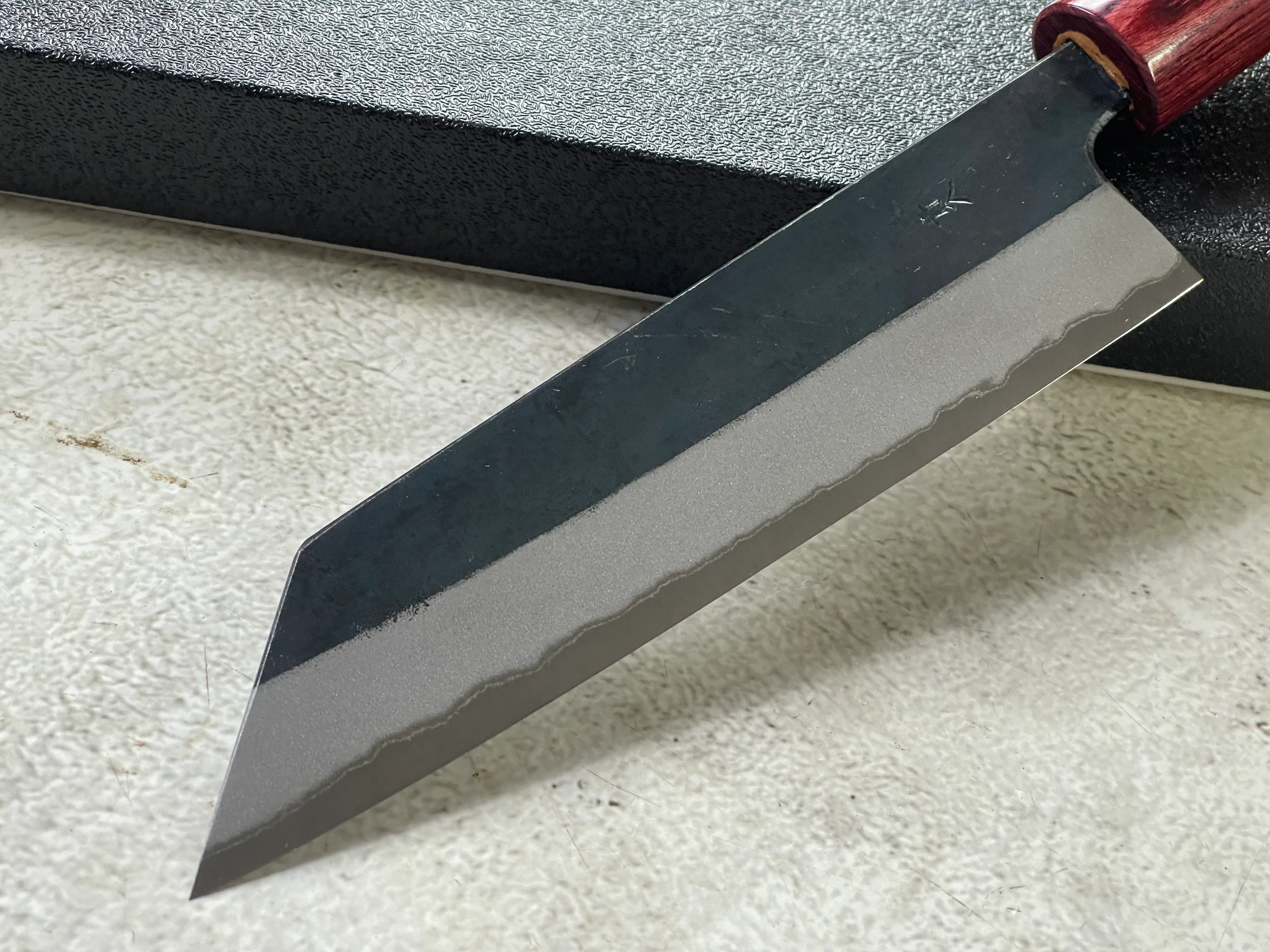 Muneishi Aogami 2 Iron Clad Kiritsuke 165mm Kurouchi Finish - Image 11