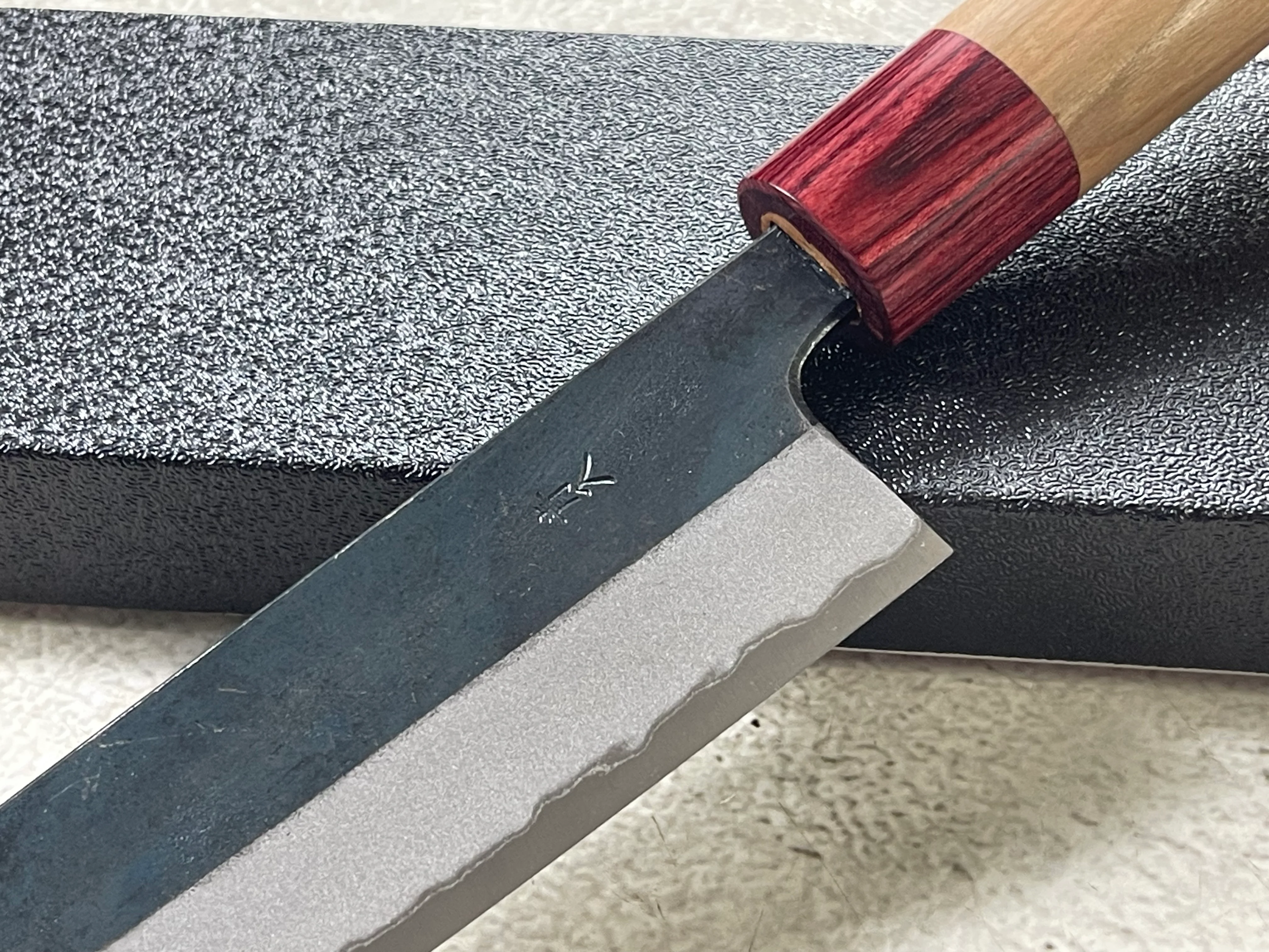 Muneishi Aogami 2 Iron Clad Kiritsuke 165mm Kurouchi Finish - Image 12