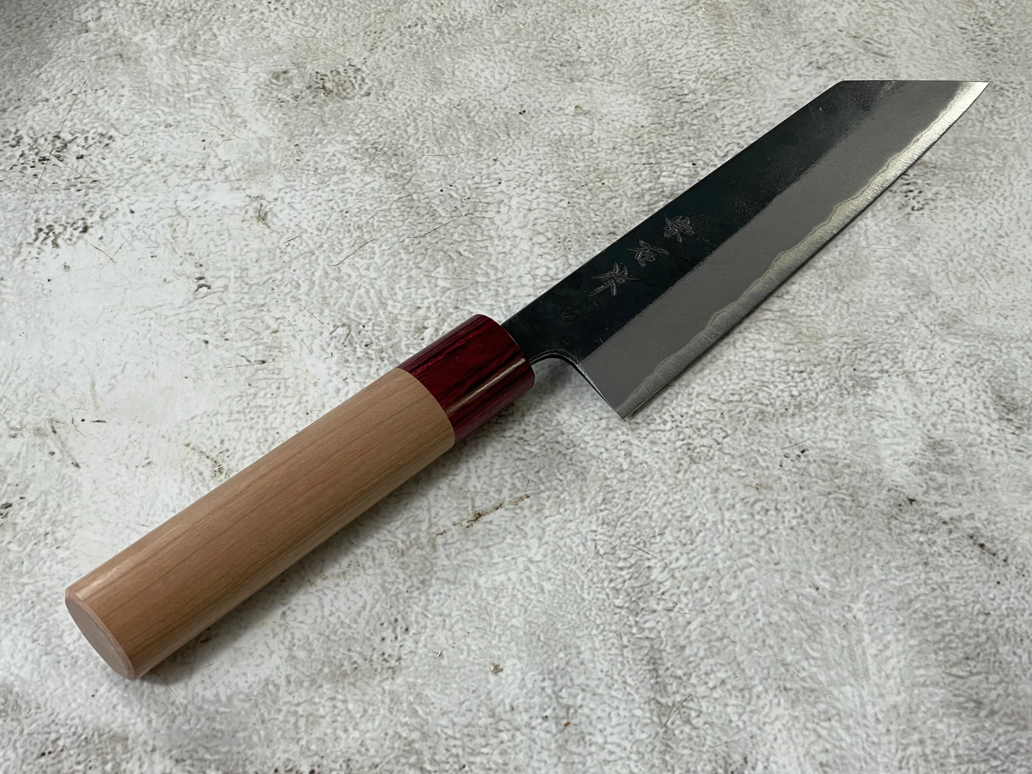 Muneishi Aogami 2 Iron Clad Kiritsuke 165mm Kurouchi Finish - Image 7