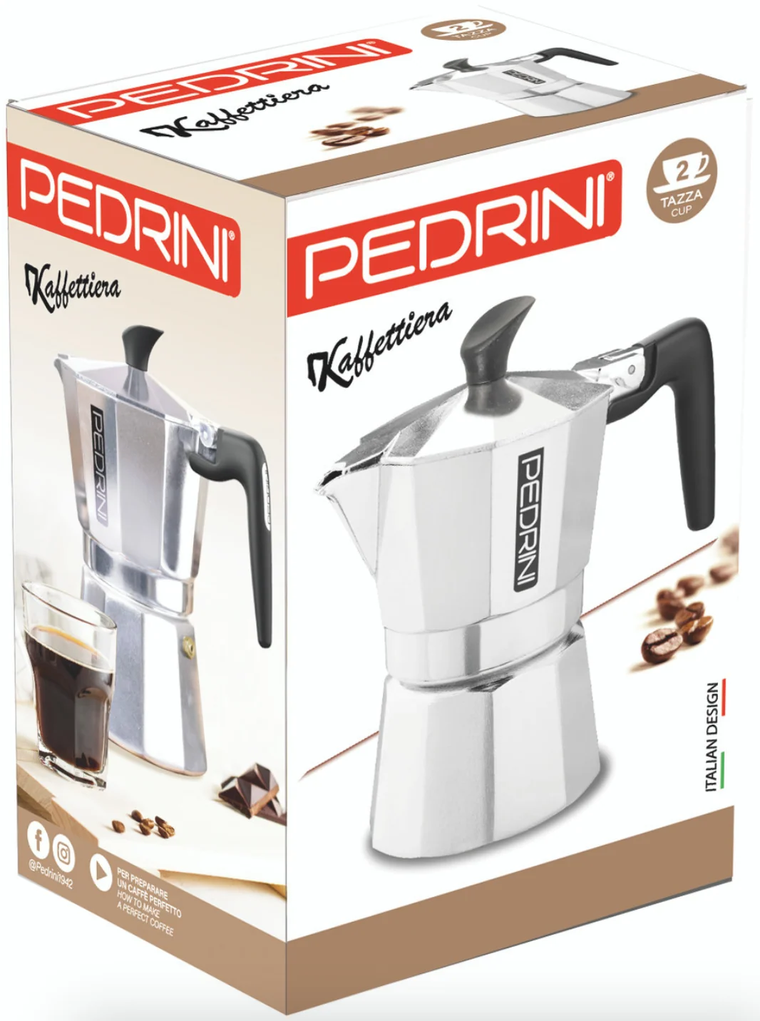 Pedrini Kaffettiera Coffee Maker, 3 Cups - Image 3