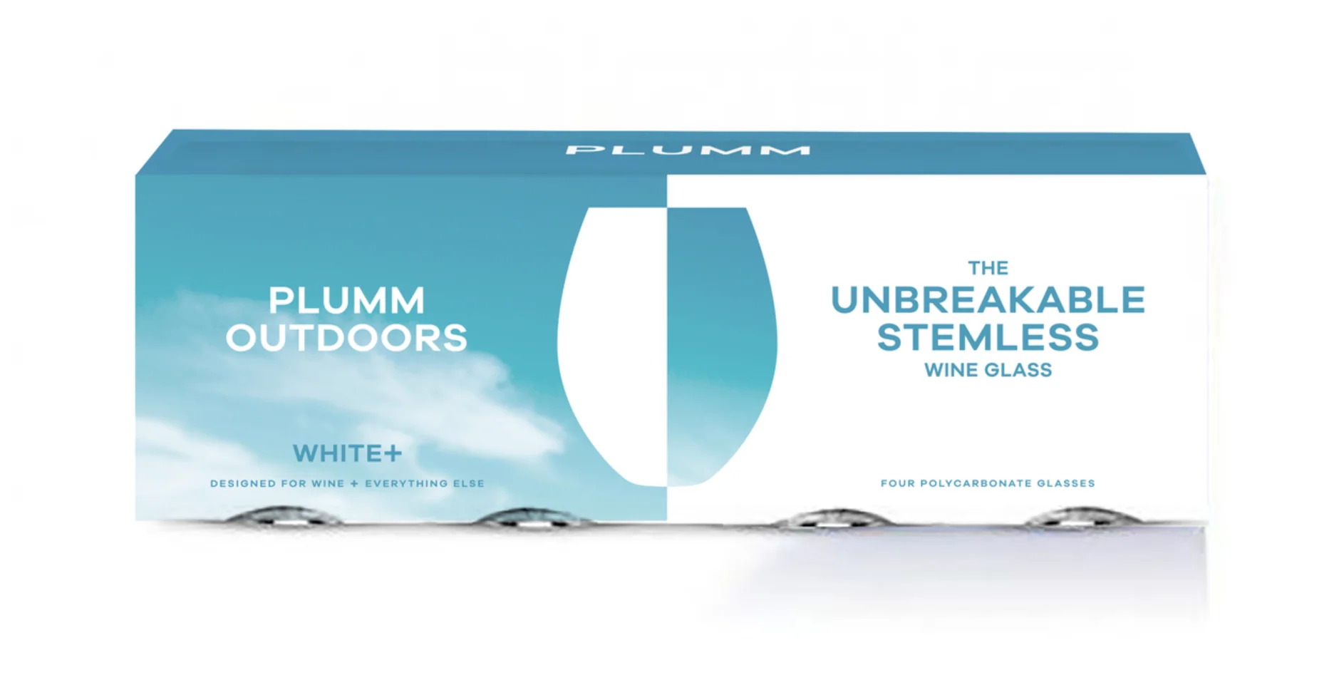 Plumm Outdoors Stemless WHITE Wine Glass (Four Pack) - Image 4