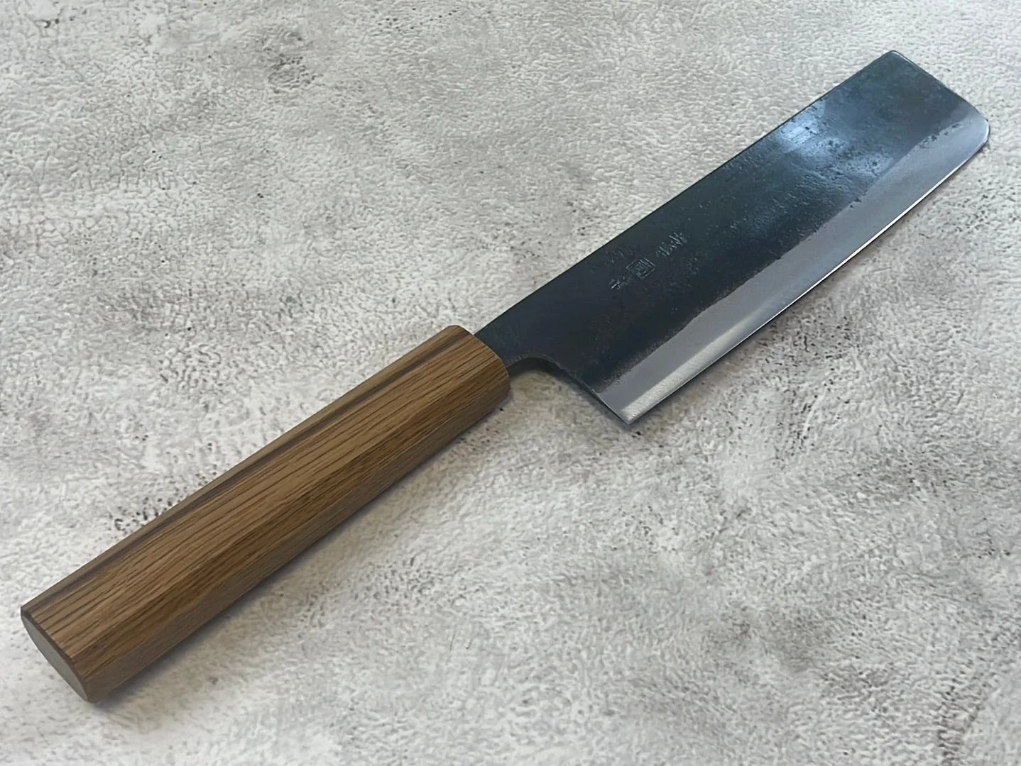 Tsukasa Shiro Kuro 165mm Nakiri - Shirogami Steel - Oak Octagnon Handle - Image 11