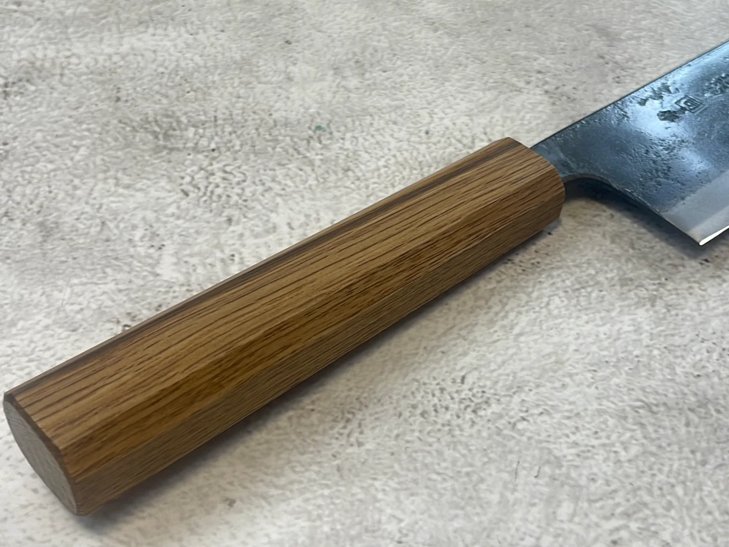 Tsukasa Shiro Kuro 165mm Nakiri - Shirogami Steel - Oak Octagnon Handle - Image 12