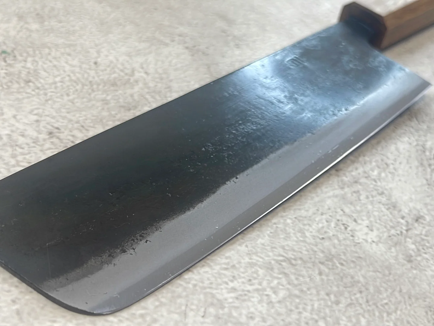 Tsukasa Shiro Kuro 165mm Nakiri - Shirogami Steel - Oak Octagnon Handle - Image 5