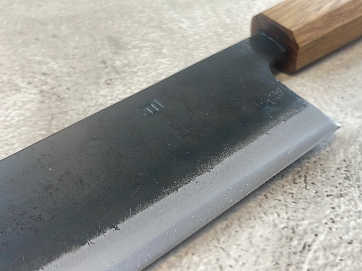 Tsukasa Shiro Kuro 165mm Nakiri - Shirogami Steel - Oak Octagnon Handle - Image 6