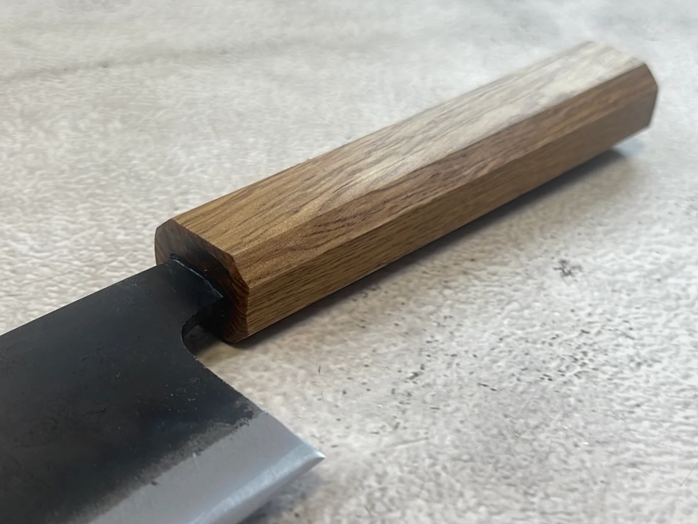 Tsukasa Shiro Kuro 165mm Nakiri - Shirogami Steel - Oak Octagnon Handle - Image 7