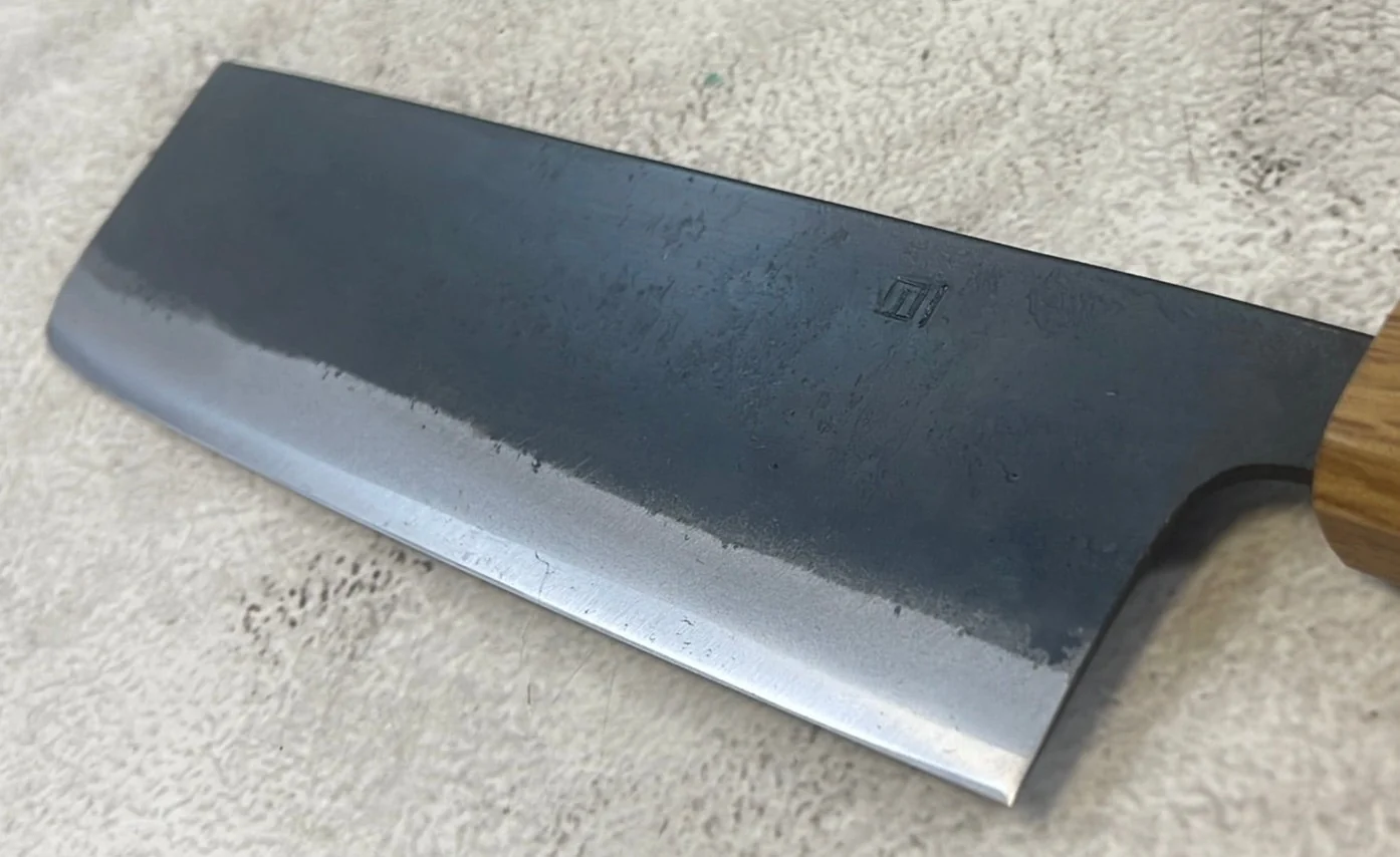Tsukasa Shiro Kuro 165mm Nakiri - Shirogami Steel - Oak Octagnon Handle - Image 8