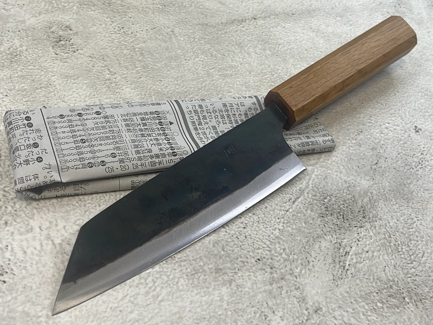 Tsukasa Shiro Kuro 150mm Bunka- Shirogami Steel - Oak Octagnon Handle - Image 2