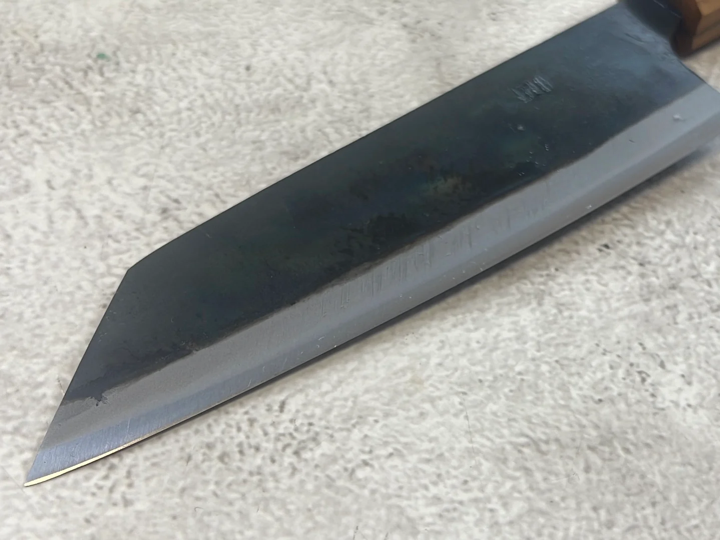 Tsukasa Shiro Kuro 150mm Bunka- Shirogami Steel - Oak Octagnon Handle - Image 5