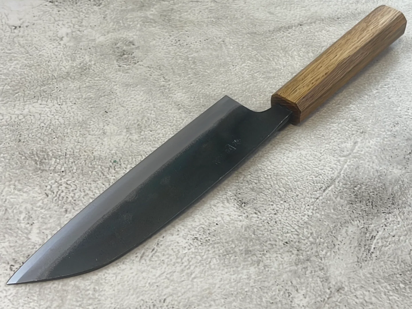 Tsukasa Shiro Kuro 165mm Santoku- Shirogami Steel - Oak Octagnon Handle - Image 14