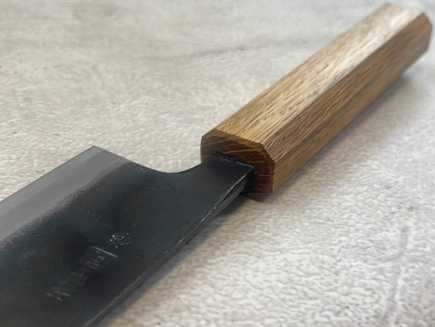 Tsukasa Shiro Kuro 165mm Santoku- Shirogami Steel - Oak Octagnon Handle - Image 15