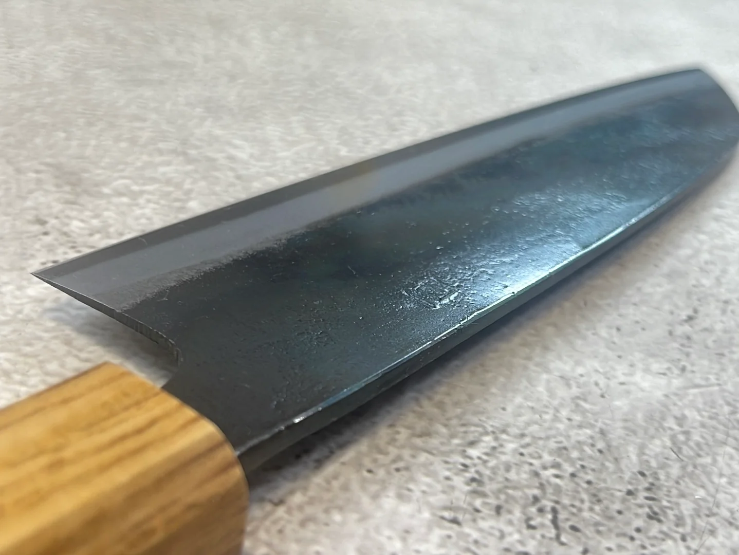 Tsukasa Shiro Kuro 165mm Santoku- Shirogami Steel - Oak Octagnon Handle - Image 9