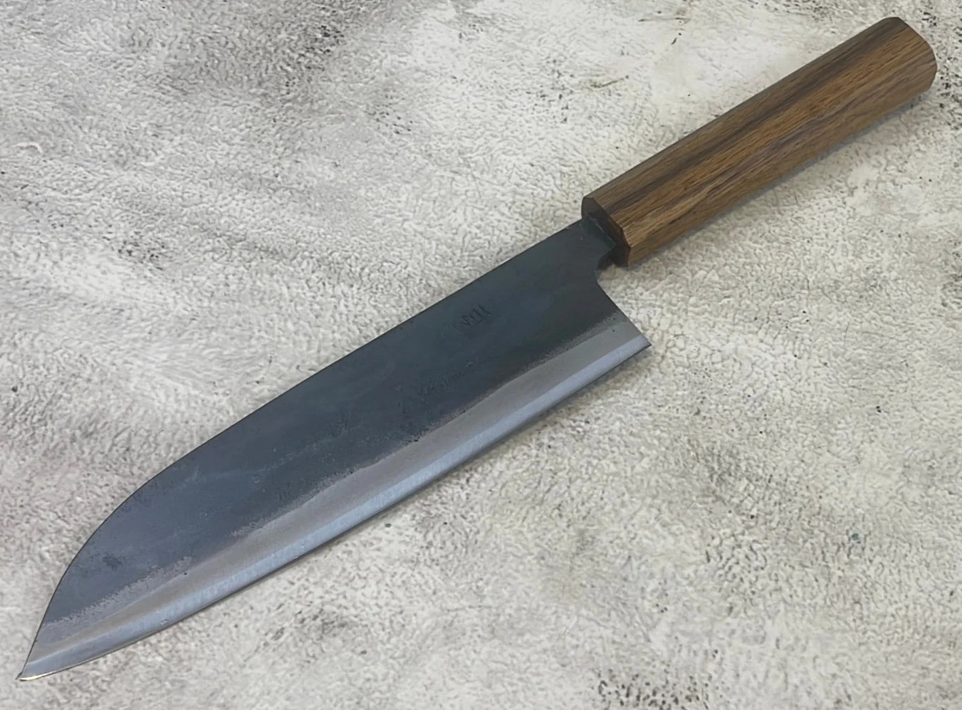 Tsukasa Shiro Kuro 180mm Santoku - Shirogami Steel - Oak Octagnon Handle