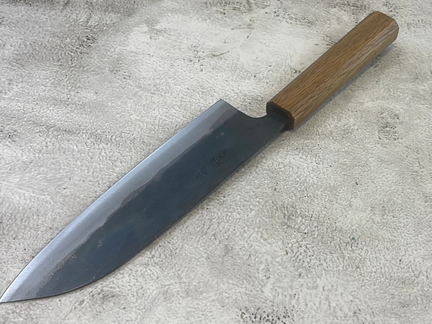 Tsukasa Shiro Kuro 180mm Santoku - Shirogami Steel - Oak Octagnon Handle - Image 12