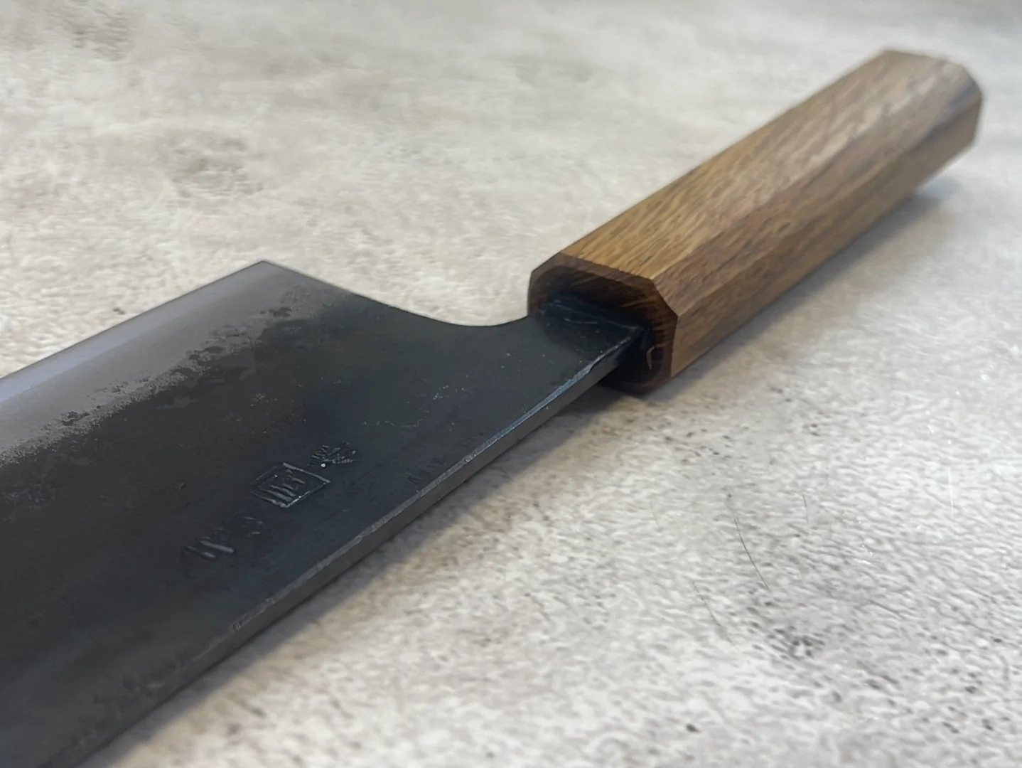 Tsukasa Shiro Kuro 180mm Nakiri - Shirogami Steel - Oak Octagnon Handle - Image 15