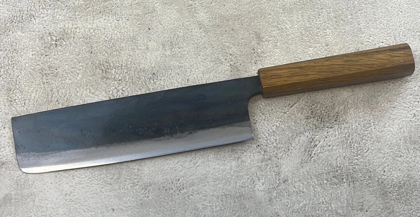 Tsukasa Shiro Kuro 180mm Nakiri - Shirogami Steel - Oak Octagnon Handle - Image 2