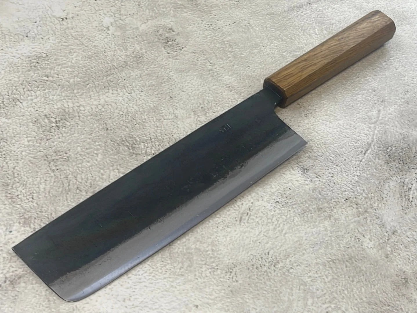 Tsukasa Shiro Kuro 180mm Nakiri - Shirogami Steel - Oak Octagnon Handle - Image 3