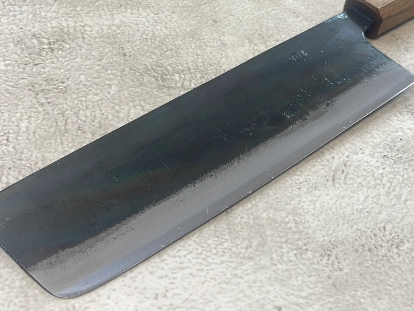 Tsukasa Shiro Kuro 180mm Nakiri - Shirogami Steel - Oak Octagnon Handle - Image 4