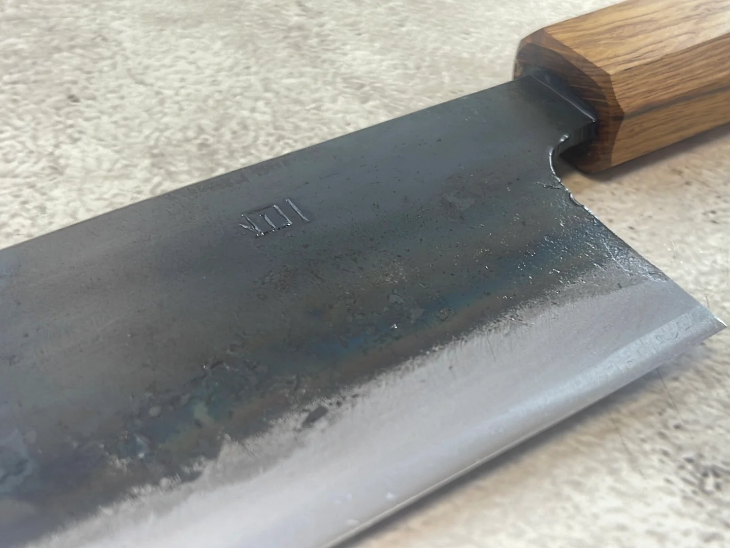 Tsukasa Shiro Kuro 180mm Nakiri - Shirogami Steel - Oak Octagnon Handle - Image 5