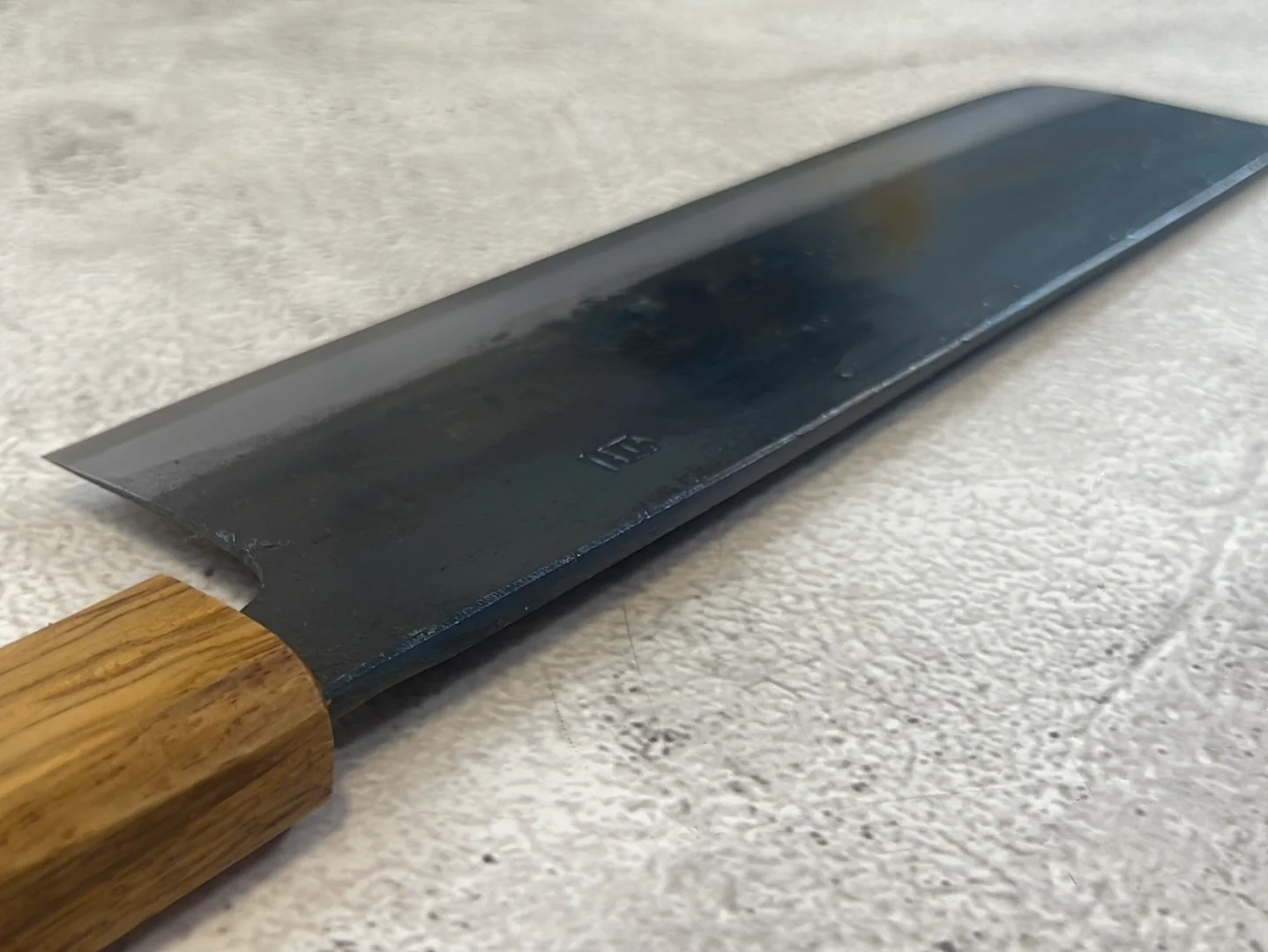 Tsukasa Shiro Kuro 180mm Nakiri - Shirogami Steel - Oak Octagnon Handle - Image 9