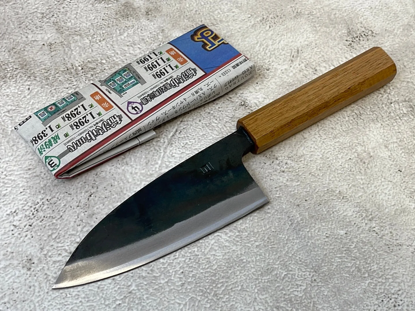 Tsukasa Shiro Kuro 120mm Deba - Shirogami Steel - Oak Octagnon Handle - Image 2