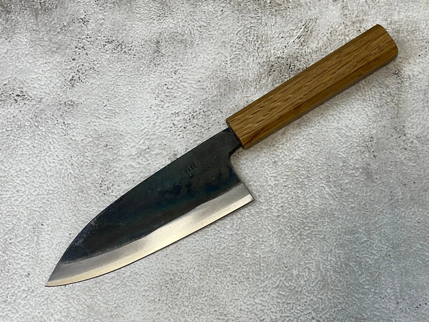 Tsukasa Shiro Kuro 135mm Deba - Shirogami Steel - Oak Octagnon Handle