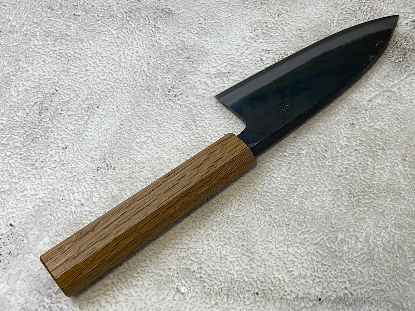 Tsukasa Shiro Kuro 135mm Deba - Shirogami Steel - Oak Octagnon Handle - Image 6