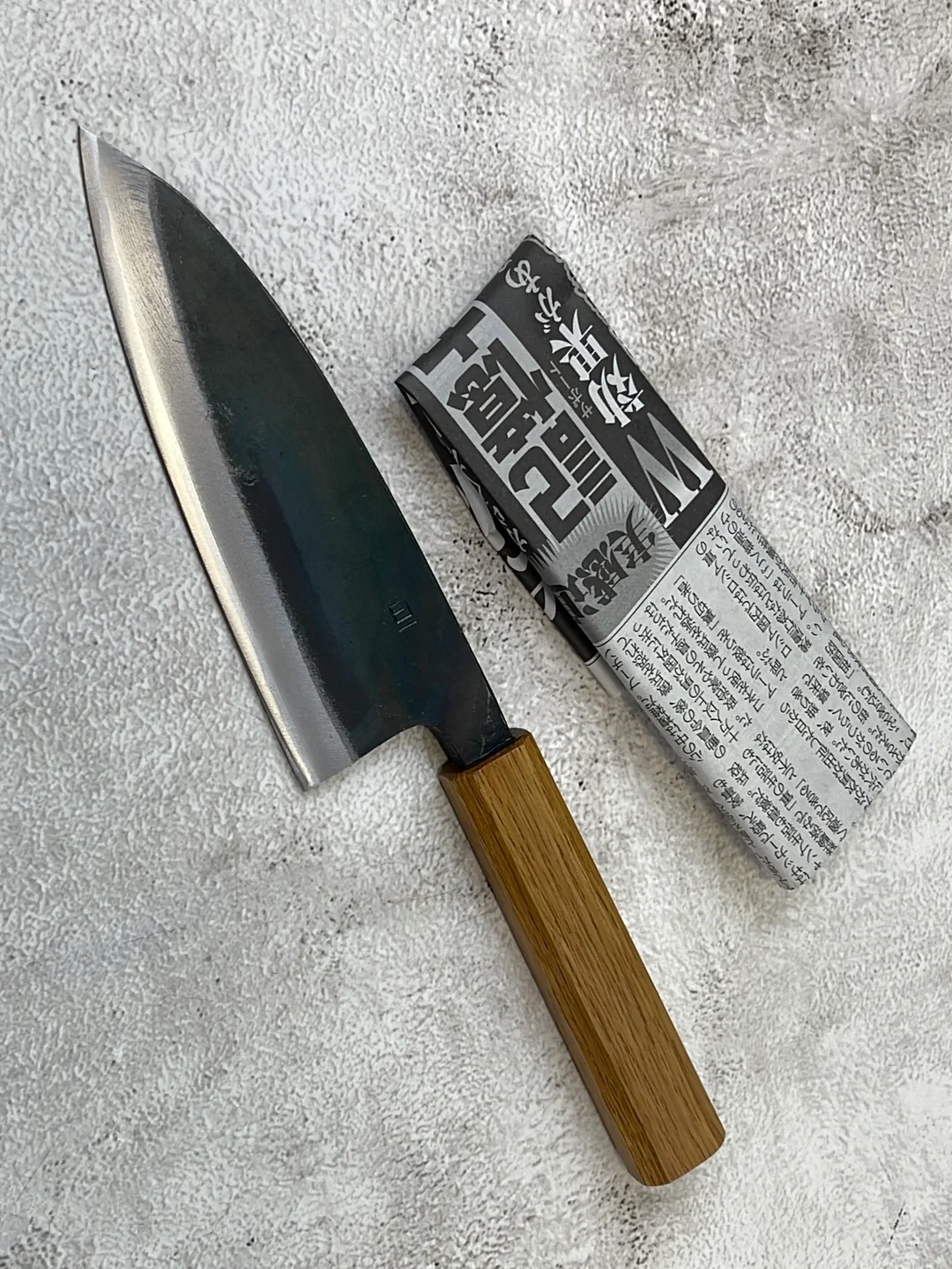 Tsukasa Shiro Kuro 150mm Deba - Shirogami Steel - Oak Octagnon Handle - Image 2
